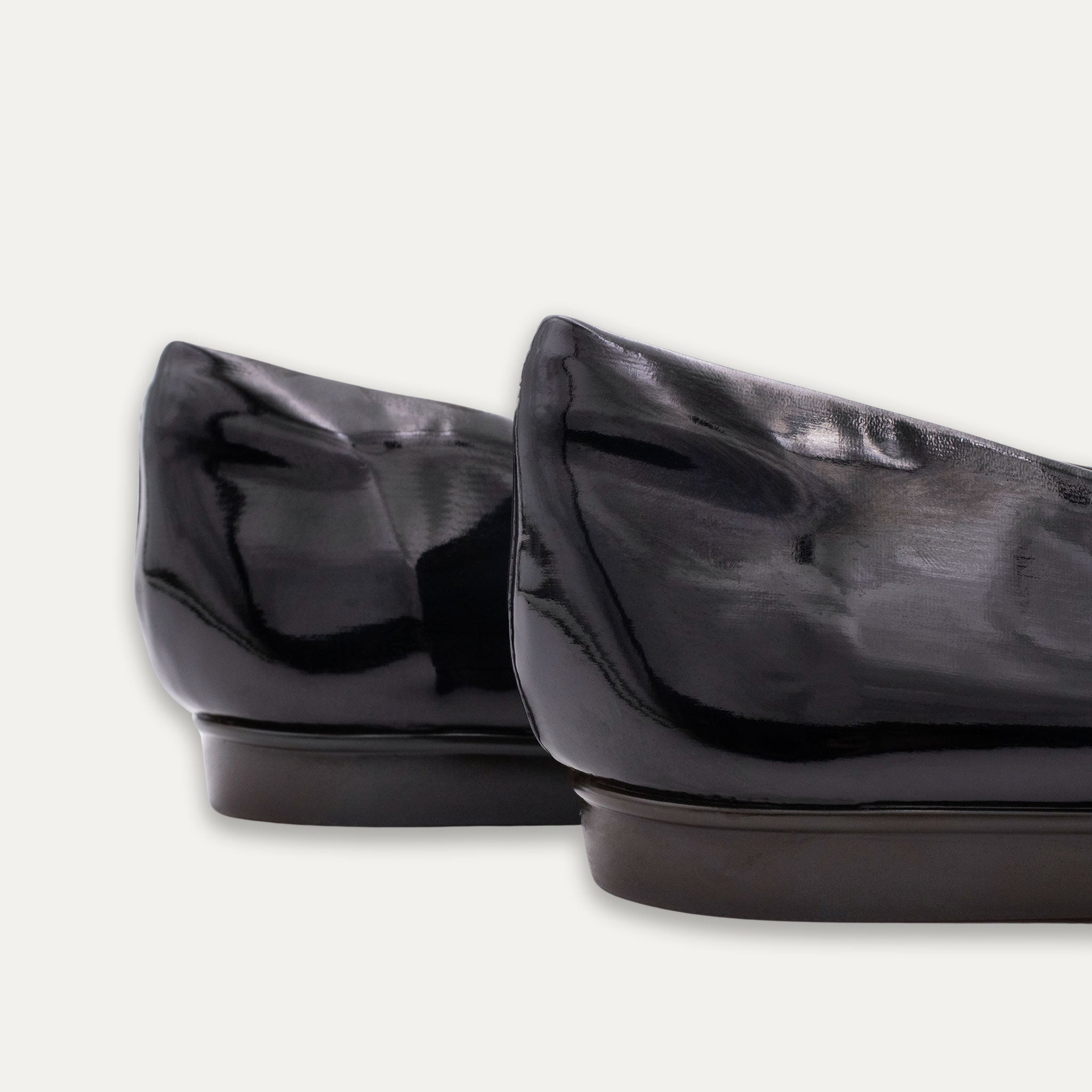 Adel Crystal Buckle Ballet Flats Black