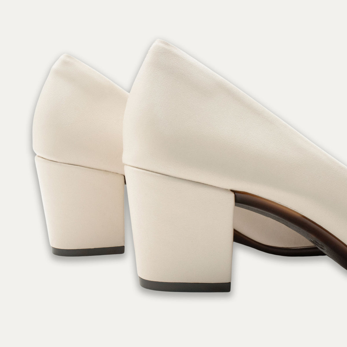 Vidalina Off-White Block Heels