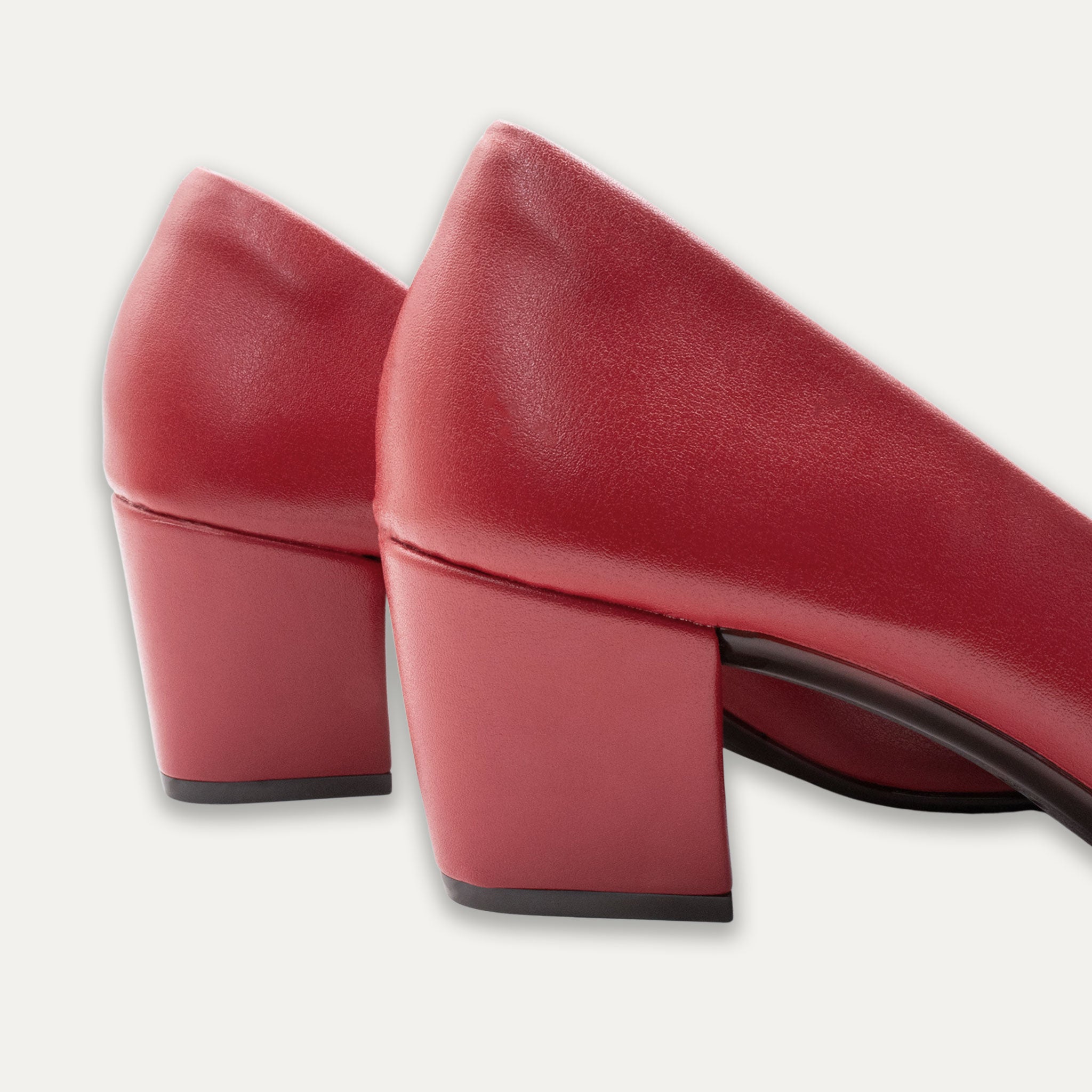 Valentina Red Block Heels
