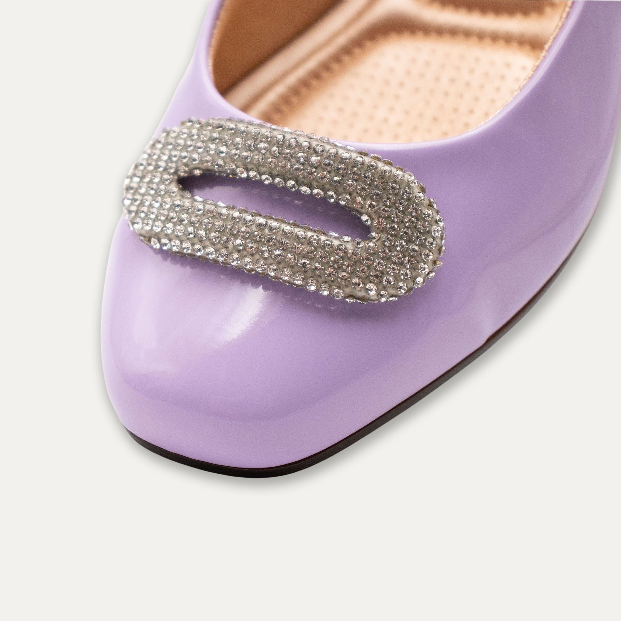 Adel Crystal Buckle Ballet Flats Mauve