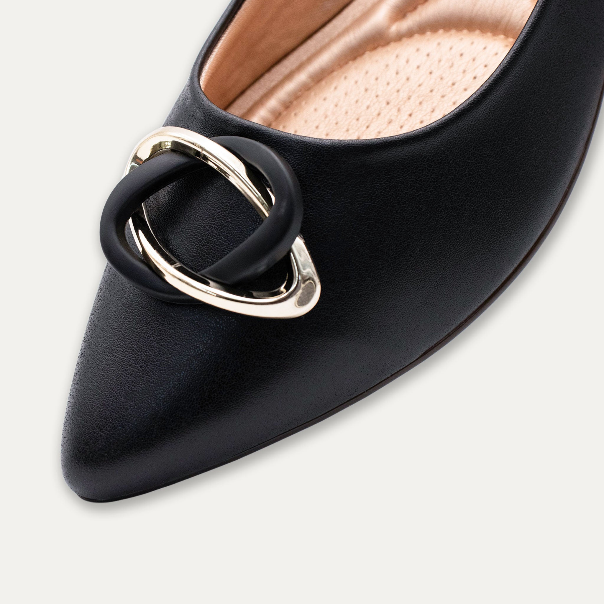 Rosa Black Pointed Toe Flats