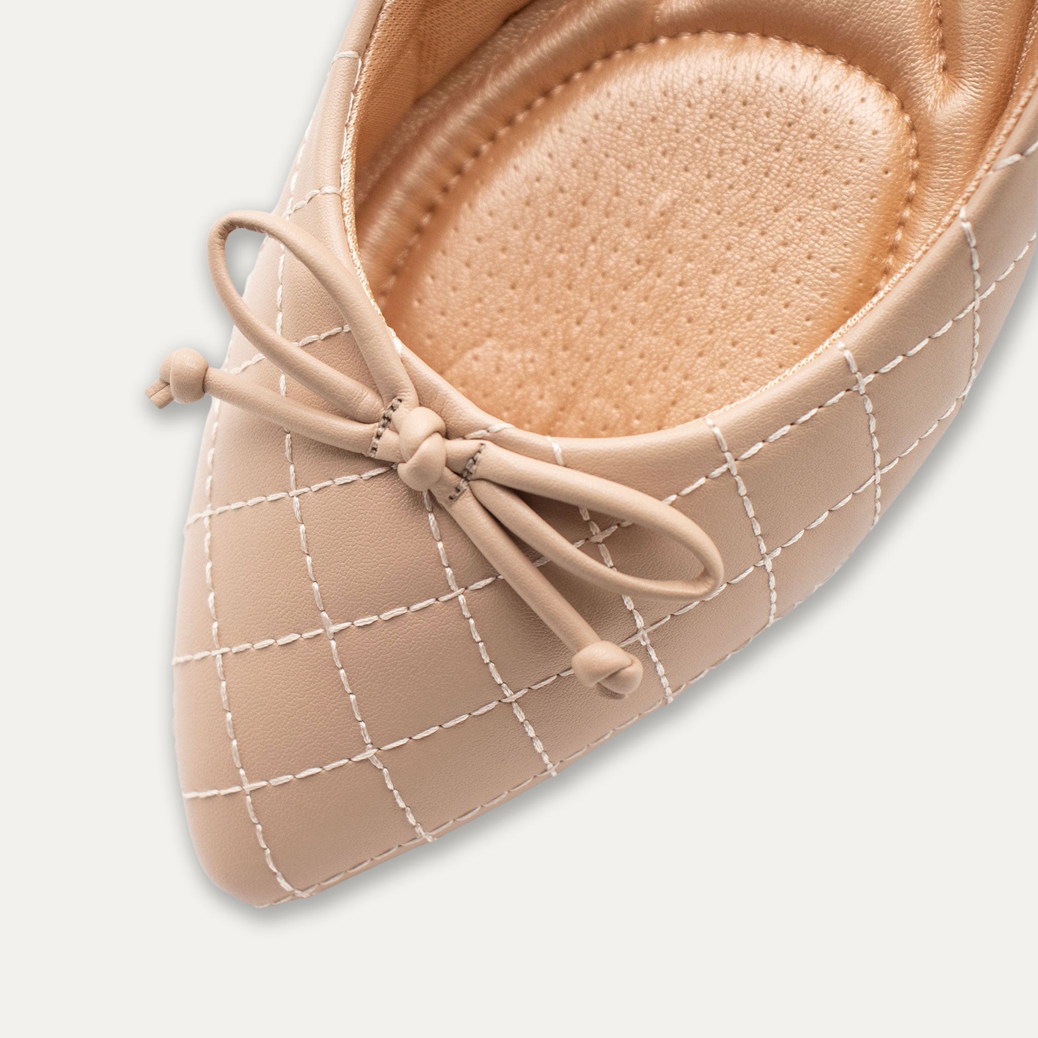 Adriana Bow Pointed Toe Flats Nude