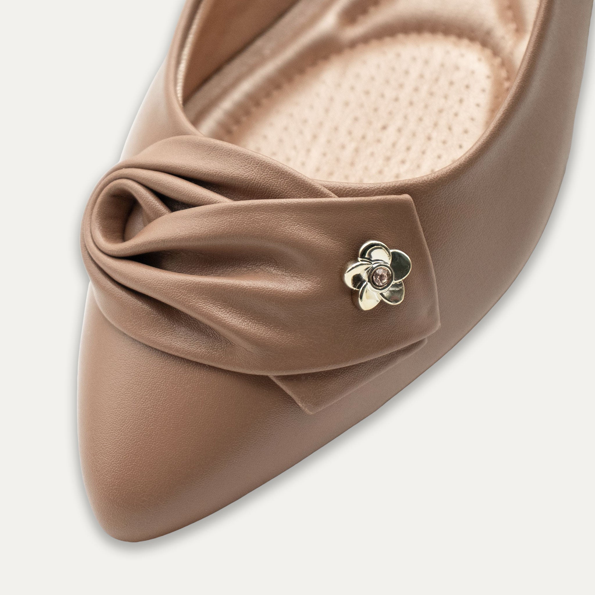 Carmen Pointed Toe Flats Tan