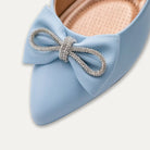 Julieta Crystal Lazo Pointed Toe Flats Blue