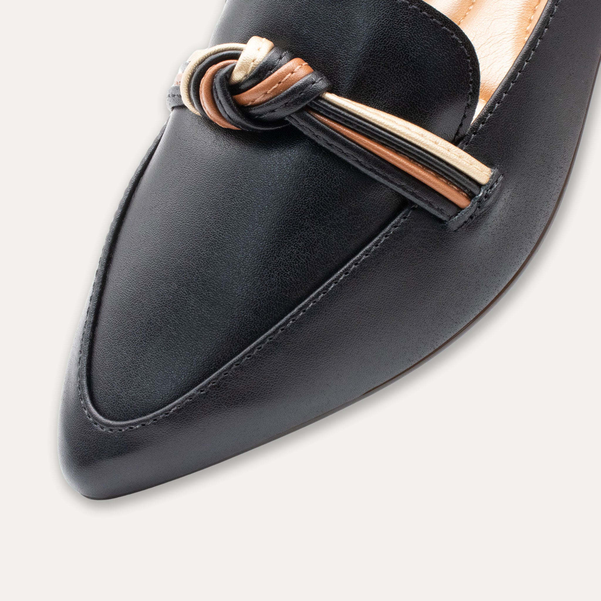 Leandra Black Knotted Loafers