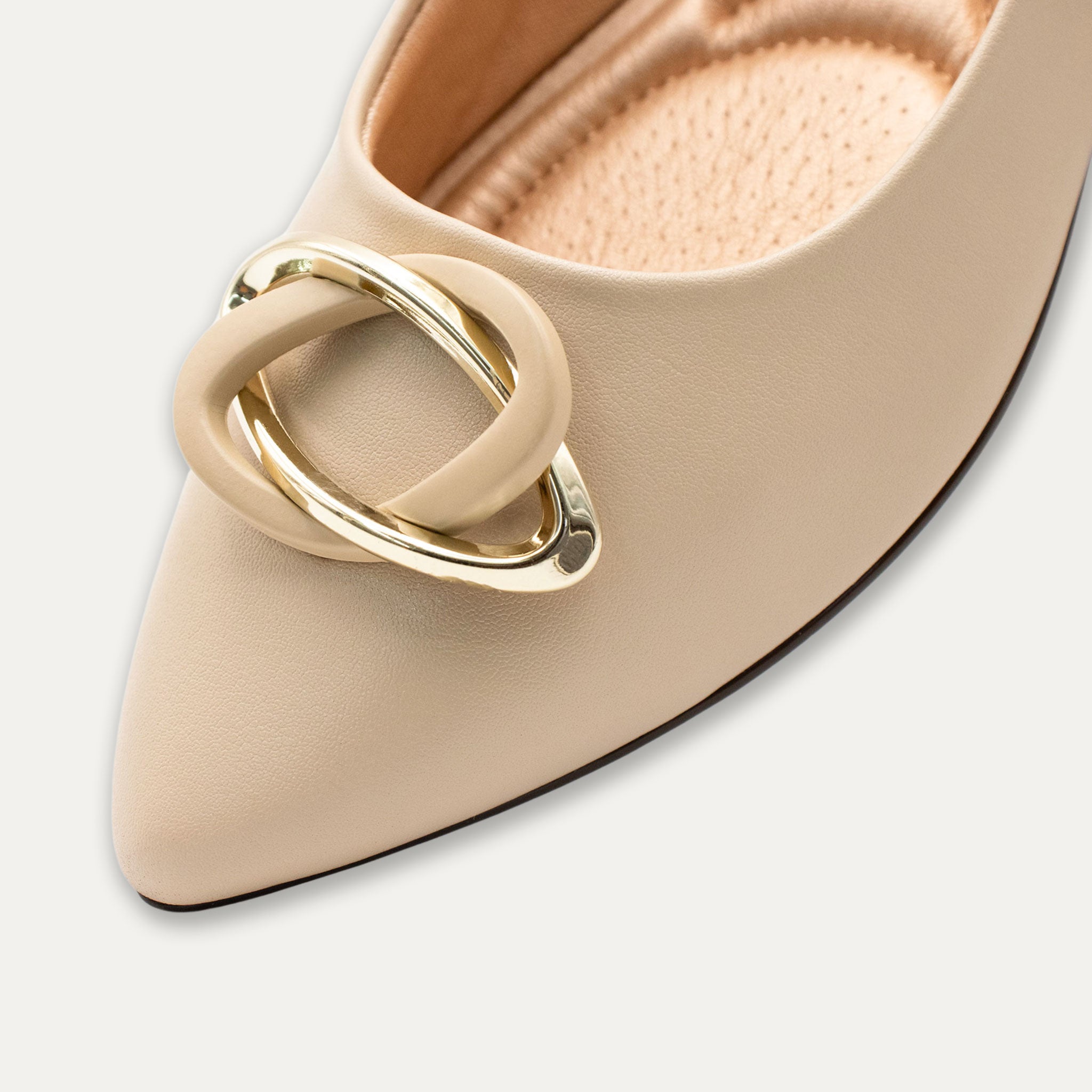 Rosa Cream Pointed Toe Flats