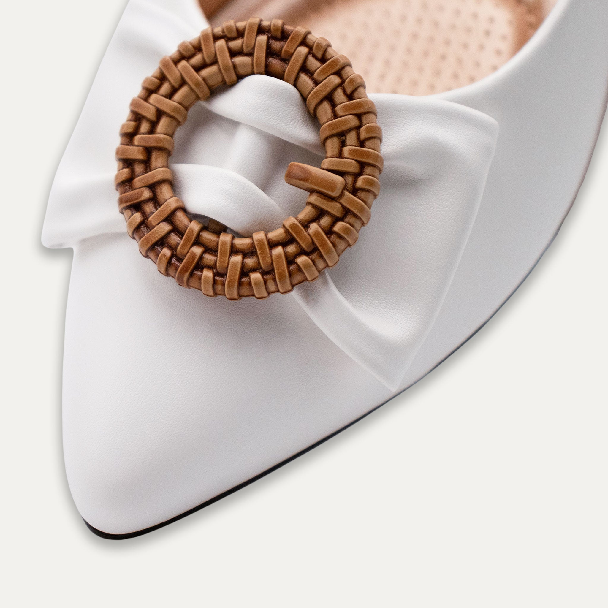 Tatiana Pointed Toe Flats White