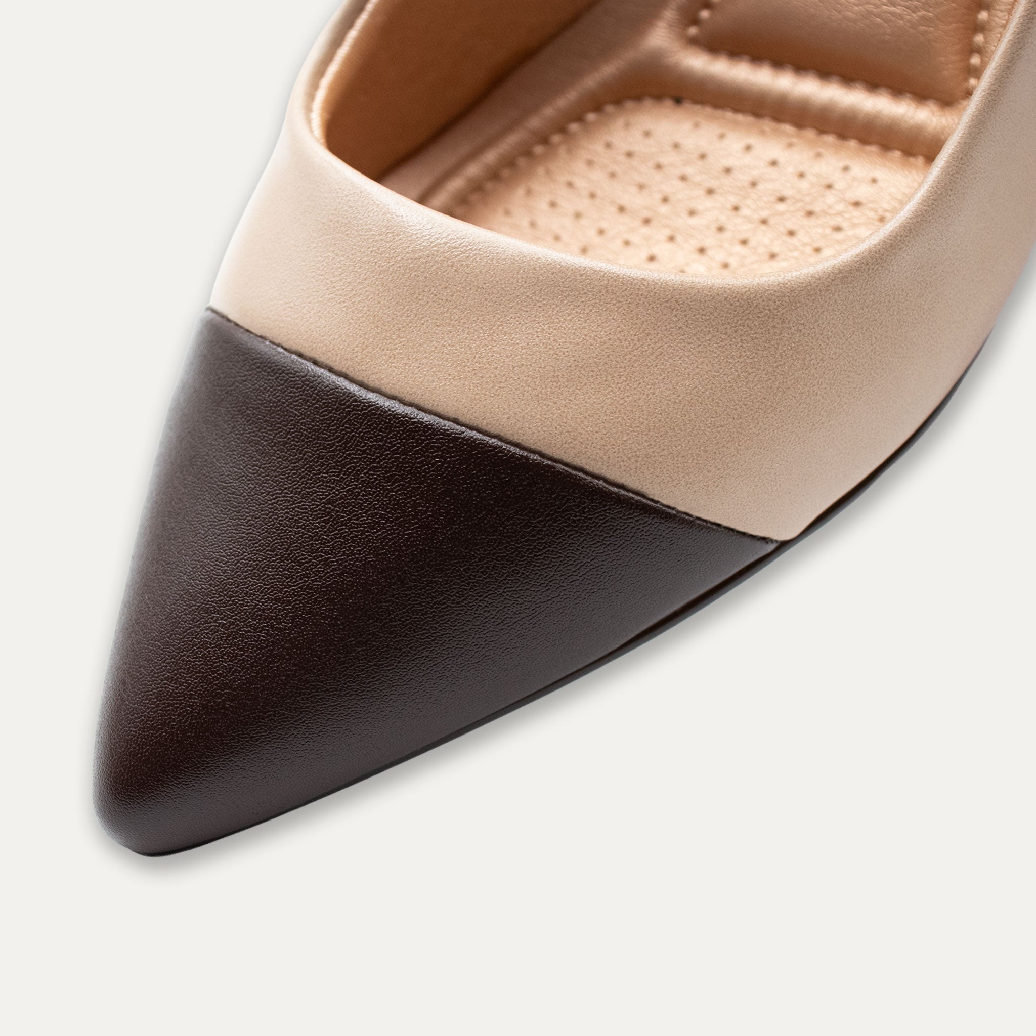 Vilma Two-Tone Nude Block Heels