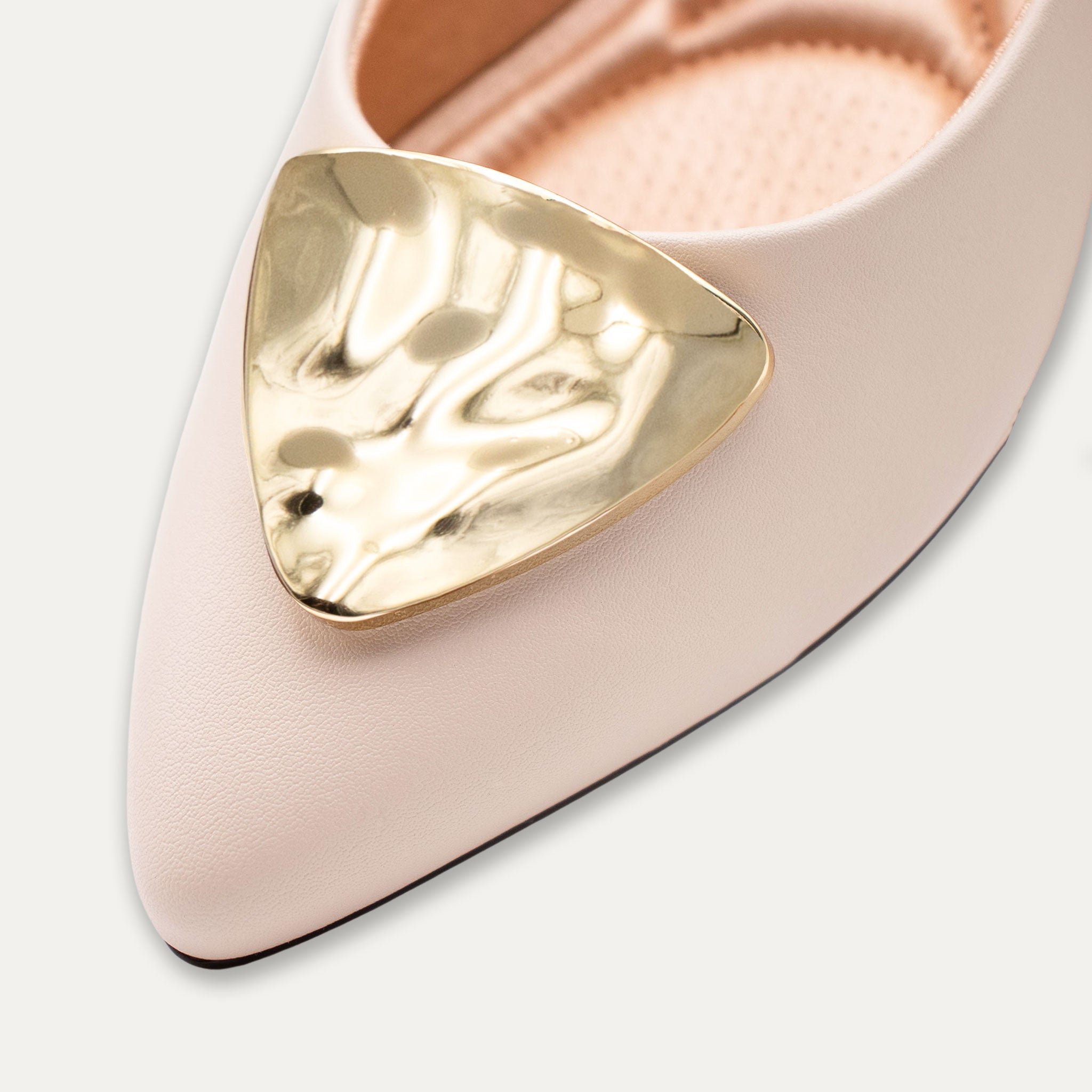 Elena Pointed Toe Flats Off White