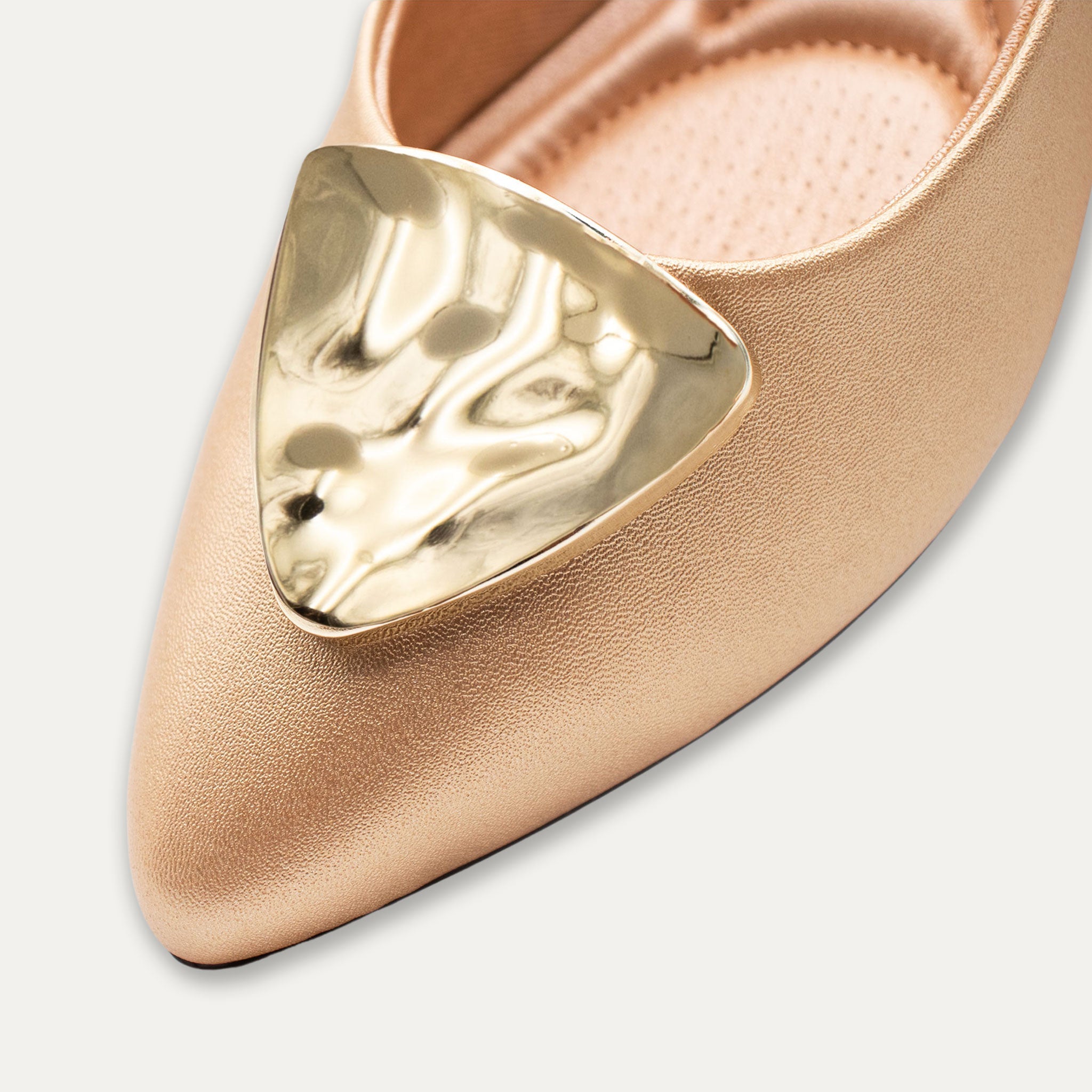 Elena Pointed Toe Flats Gold