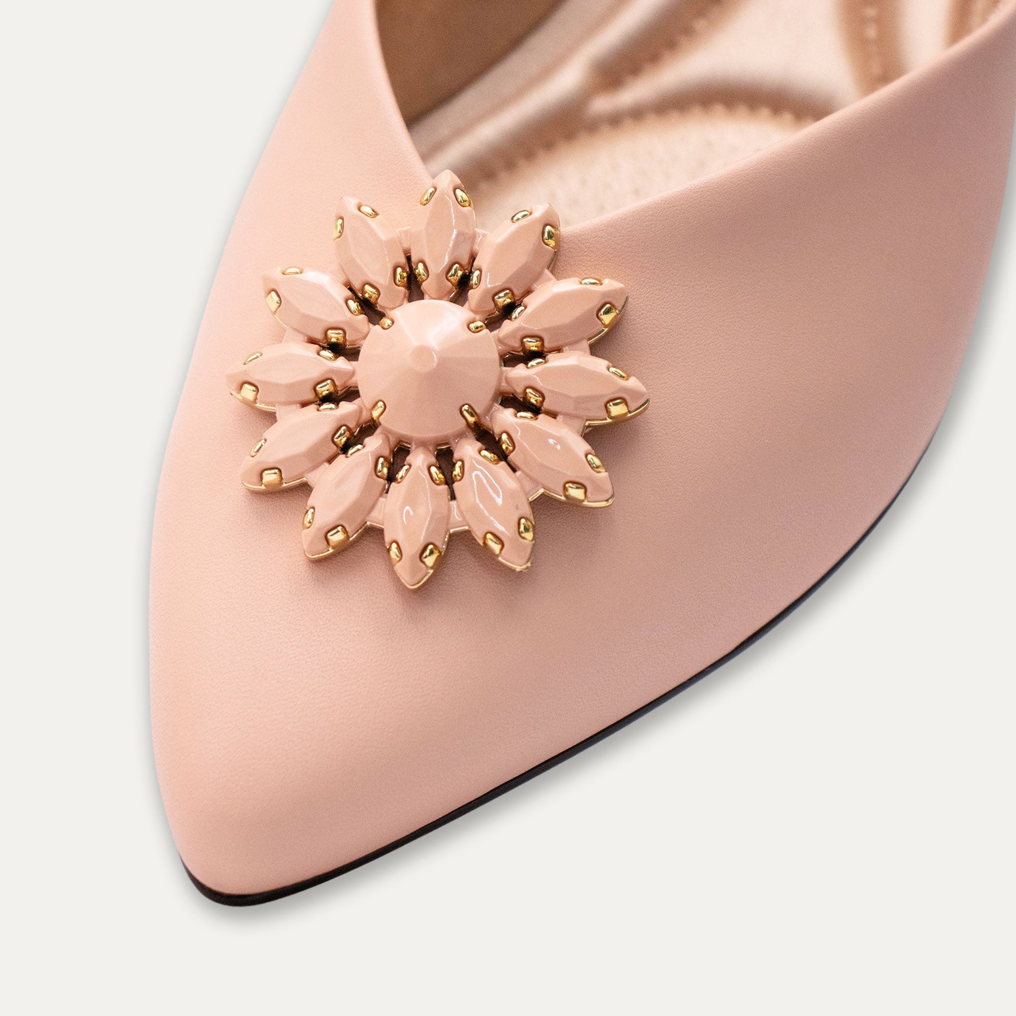 Estela Pointed Toe Flats Apricot