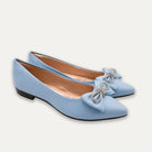 Julieta Crystal Lazo Pointed Toe Flats Blue