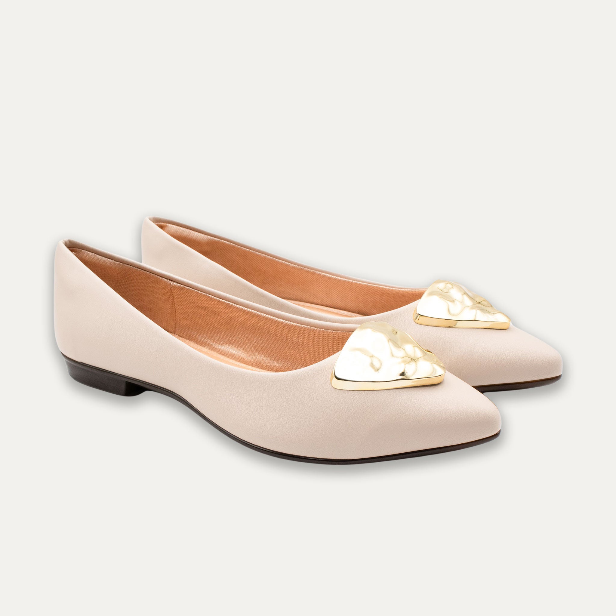 Elena Pointed Toe Flats Off White