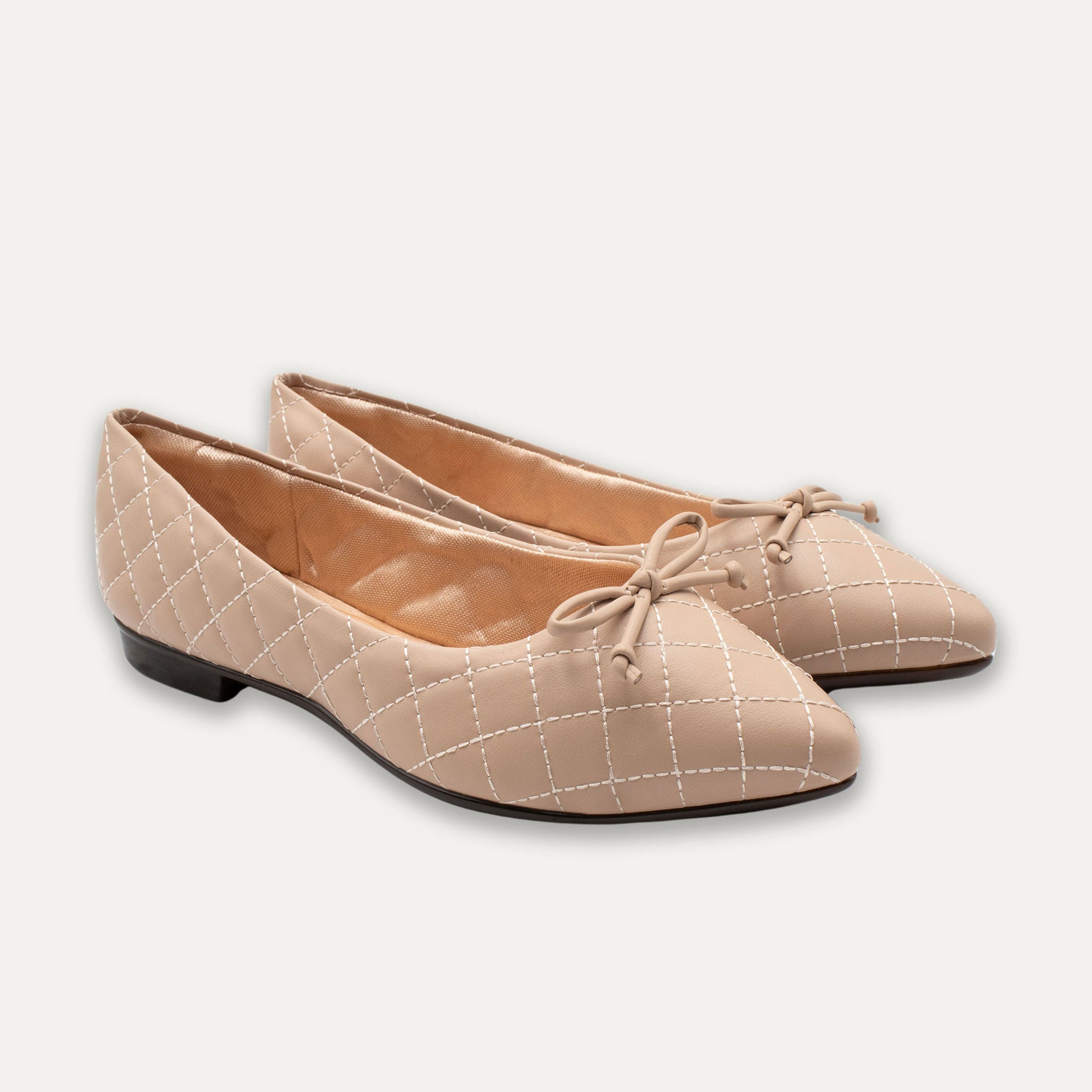 Adriana Bow Pointed Toe Flats Nude