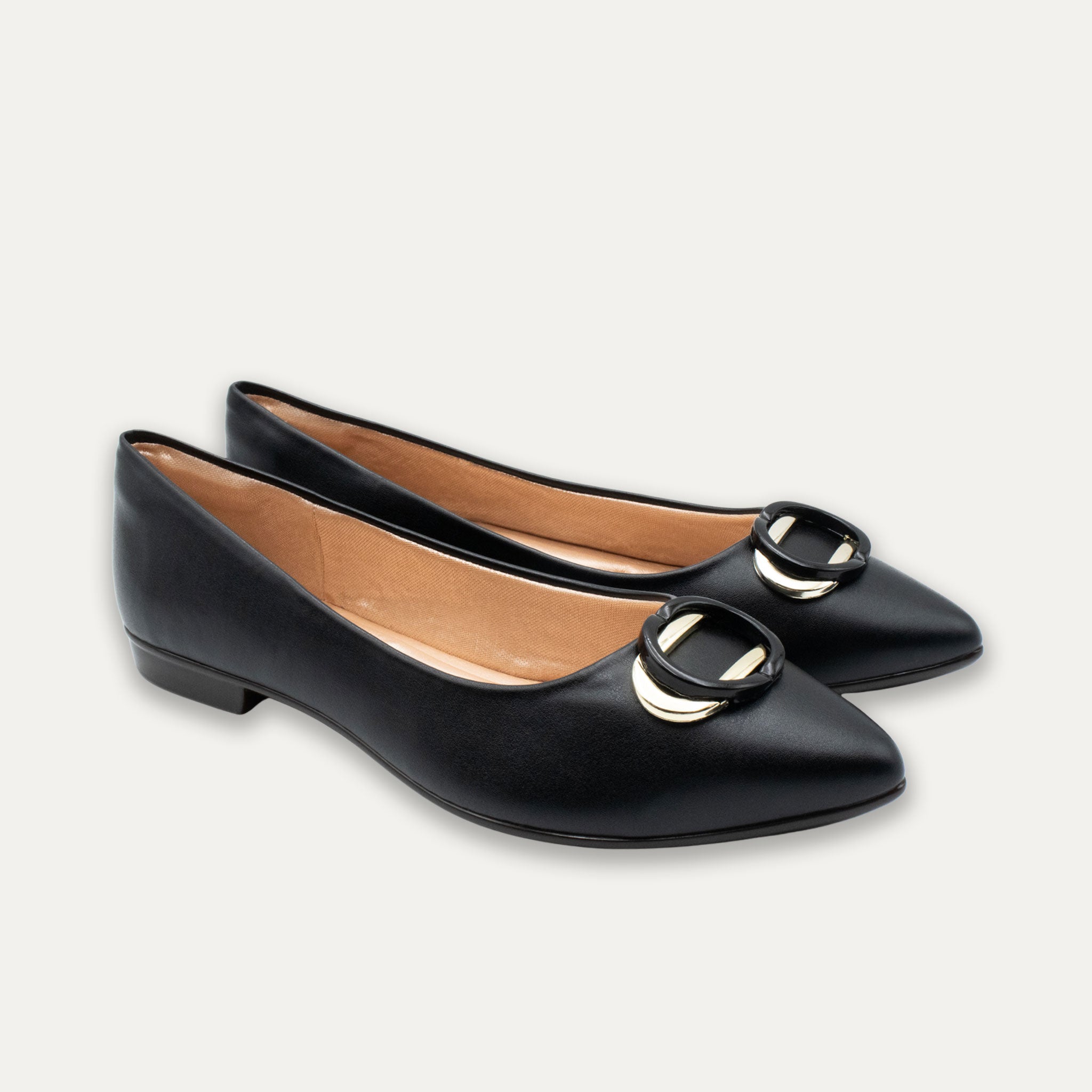 Isabella Black Pointed Toe Flats