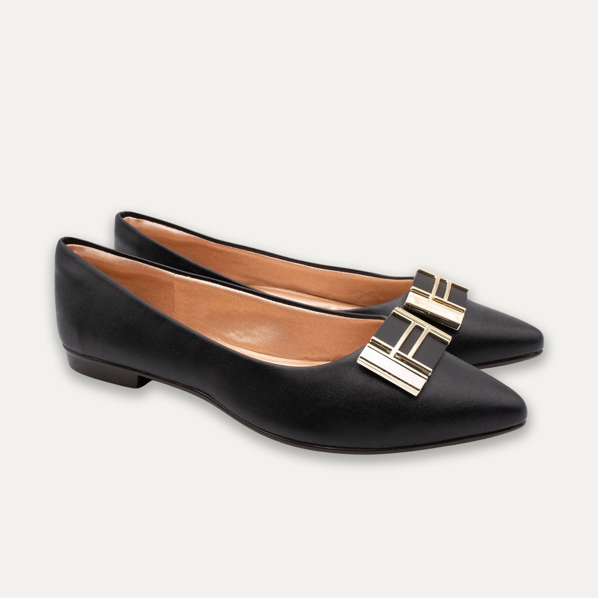 Analia Pointed Toe Flats Black