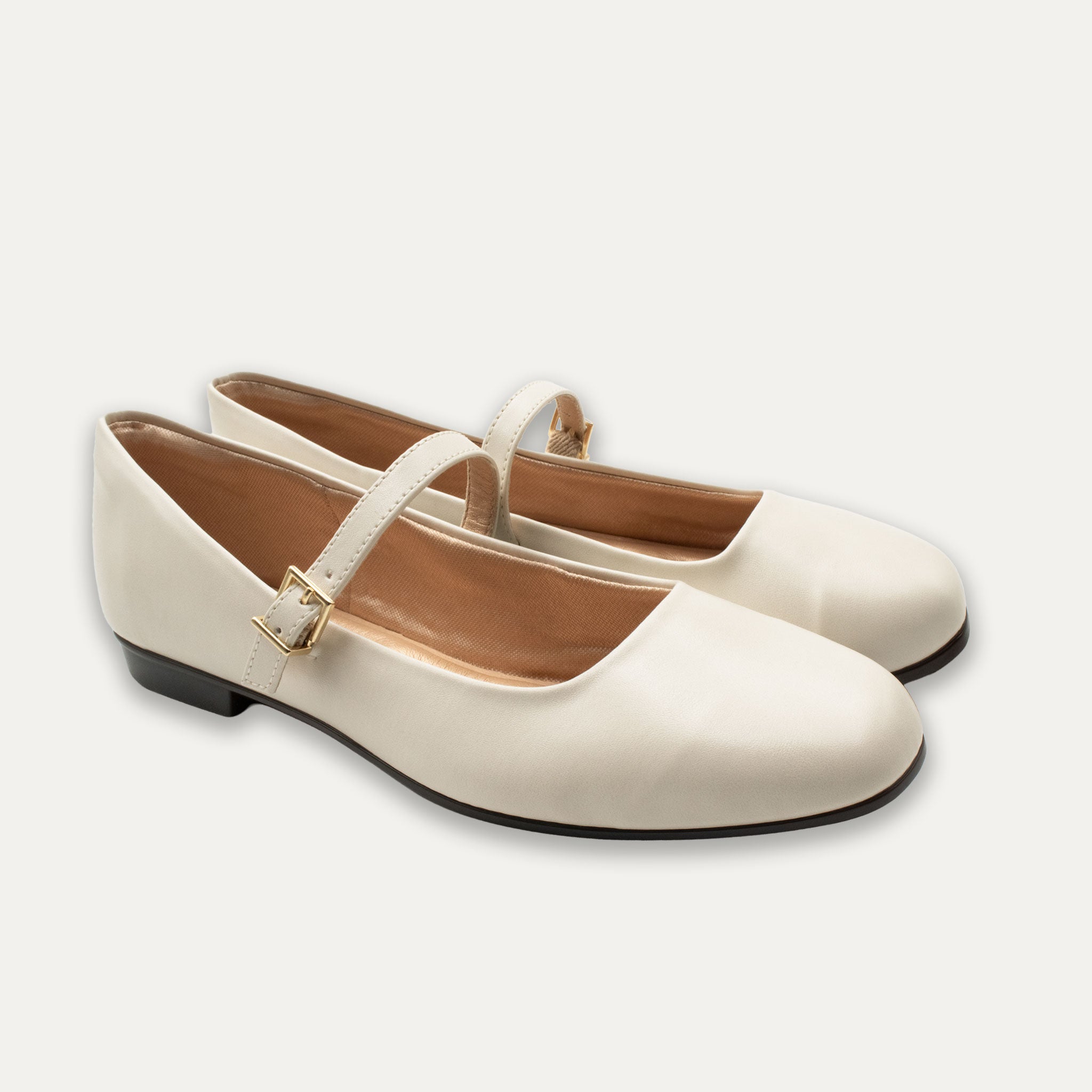 Maya Off-White Mary Jane Ballet Flats