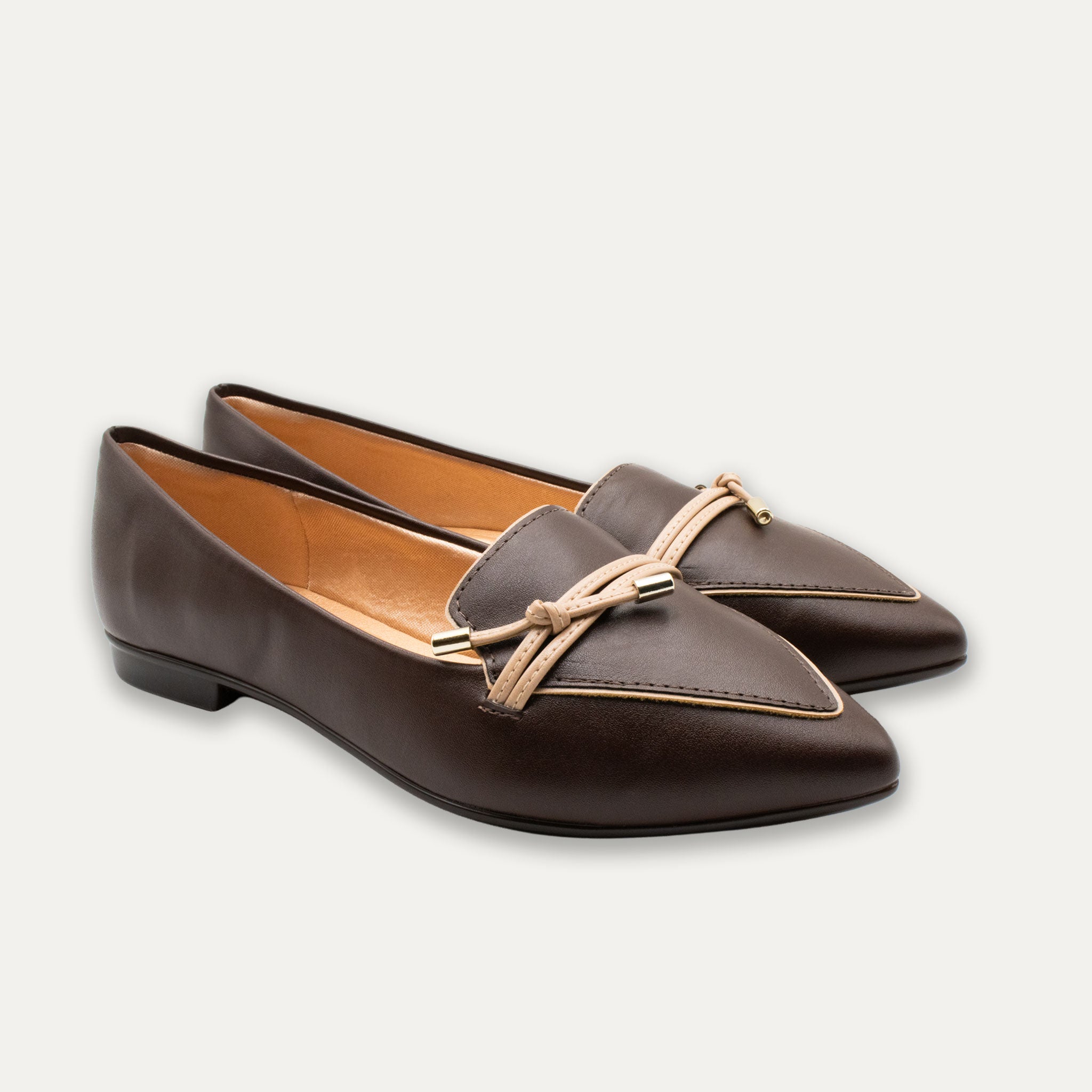 Alia Coffee Knotted Loafers