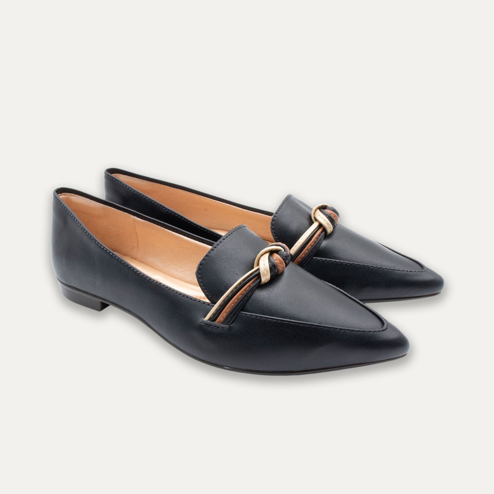 Leandra Black Knotted Loafers