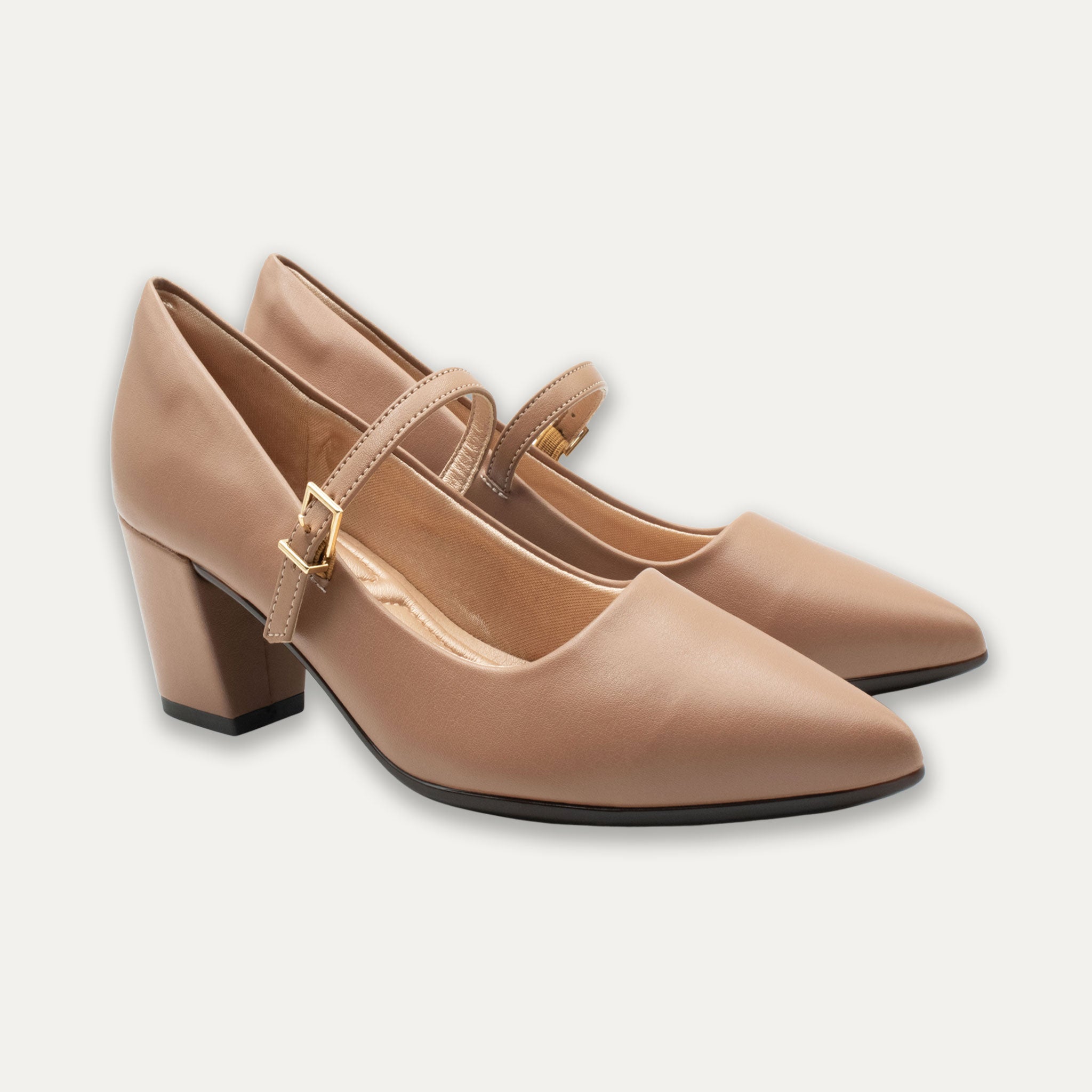 Vanina Tan Mary Jane Block Heels