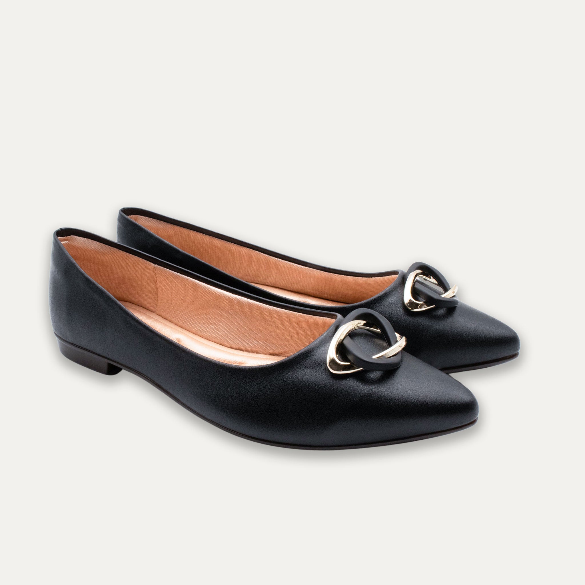 Rosa Black Pointed Toe Flats