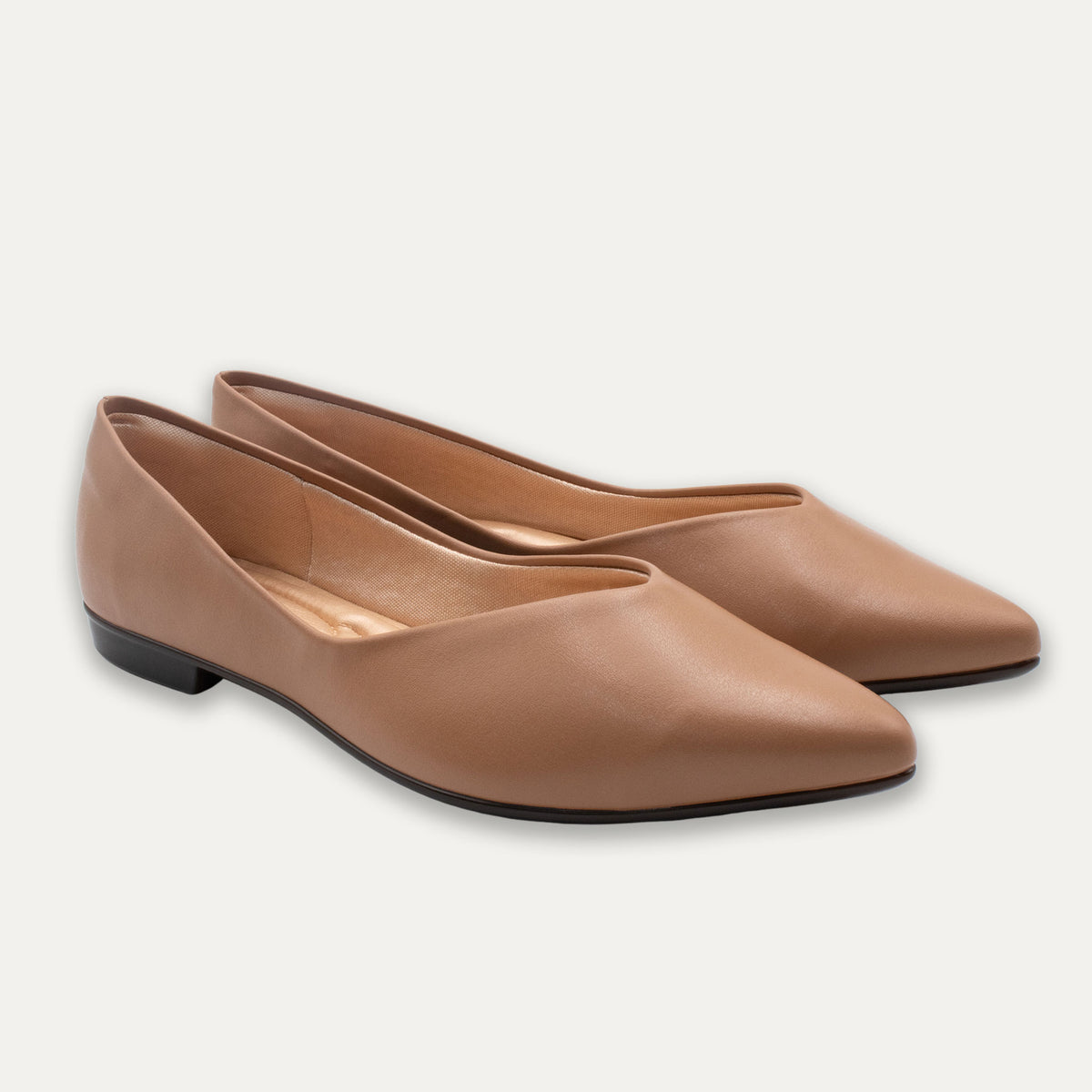 Tan Pointed Toe Flats