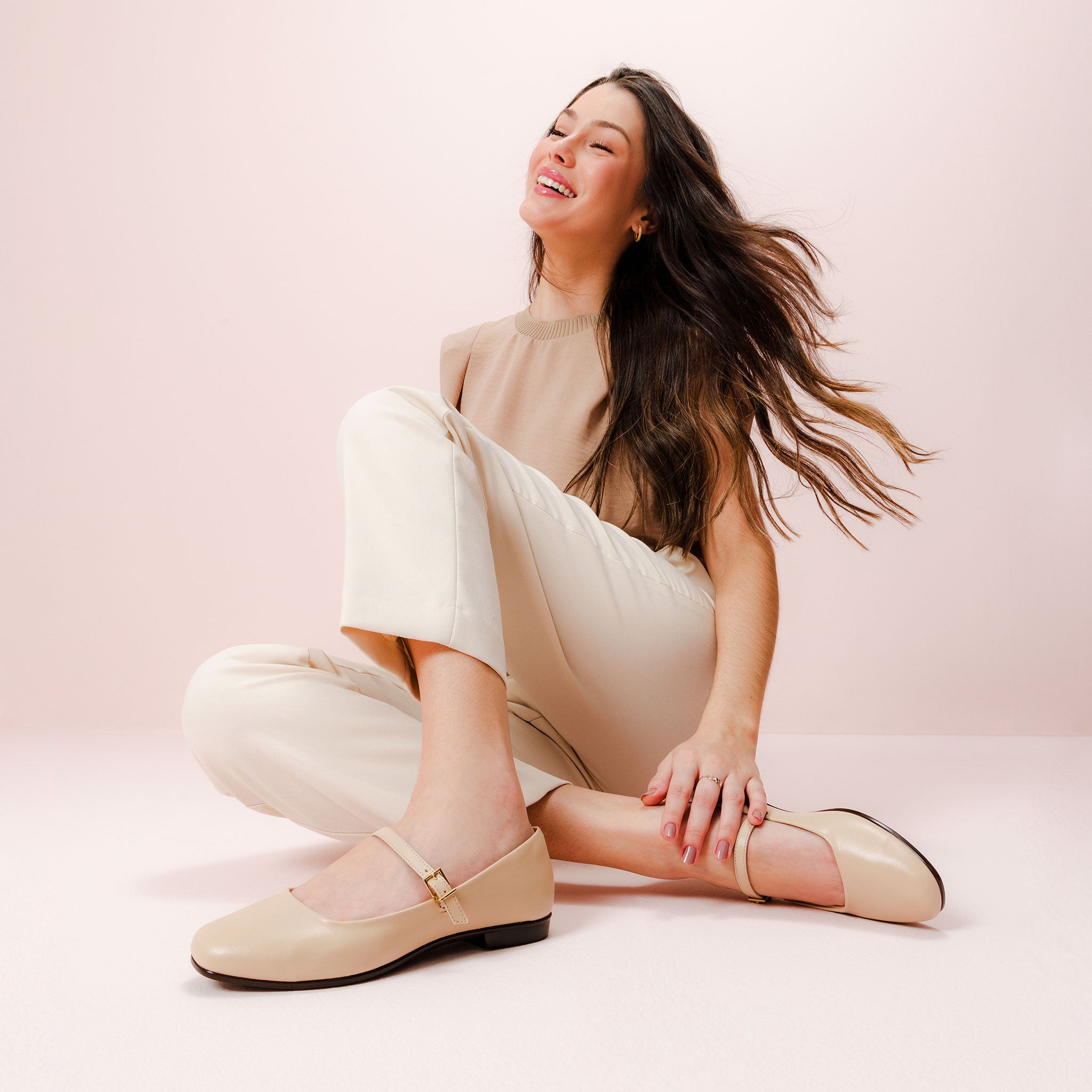 Maya Cream Mary Jane Ballet Flats