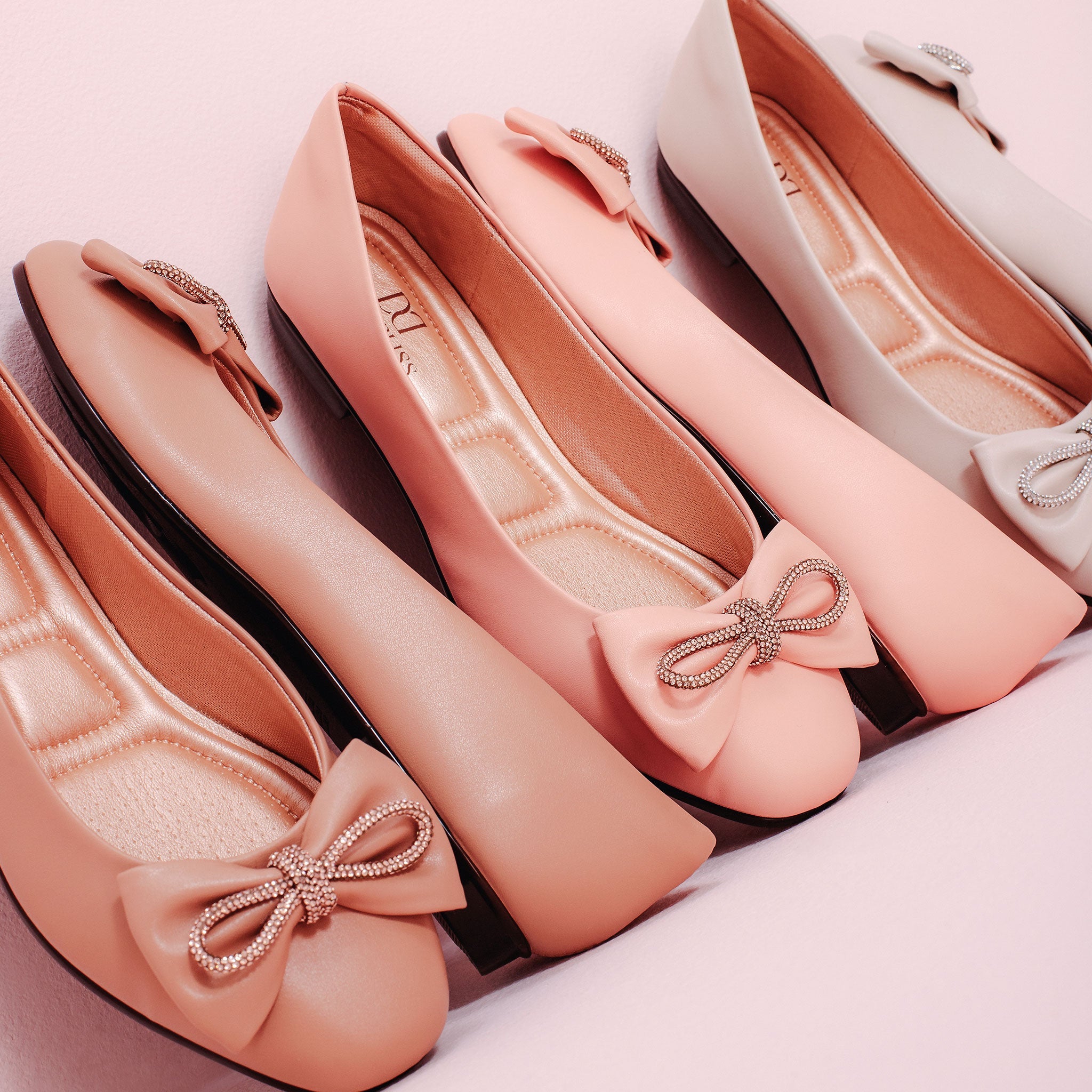 Julie Crystal Lazo Ballet Flats Off White