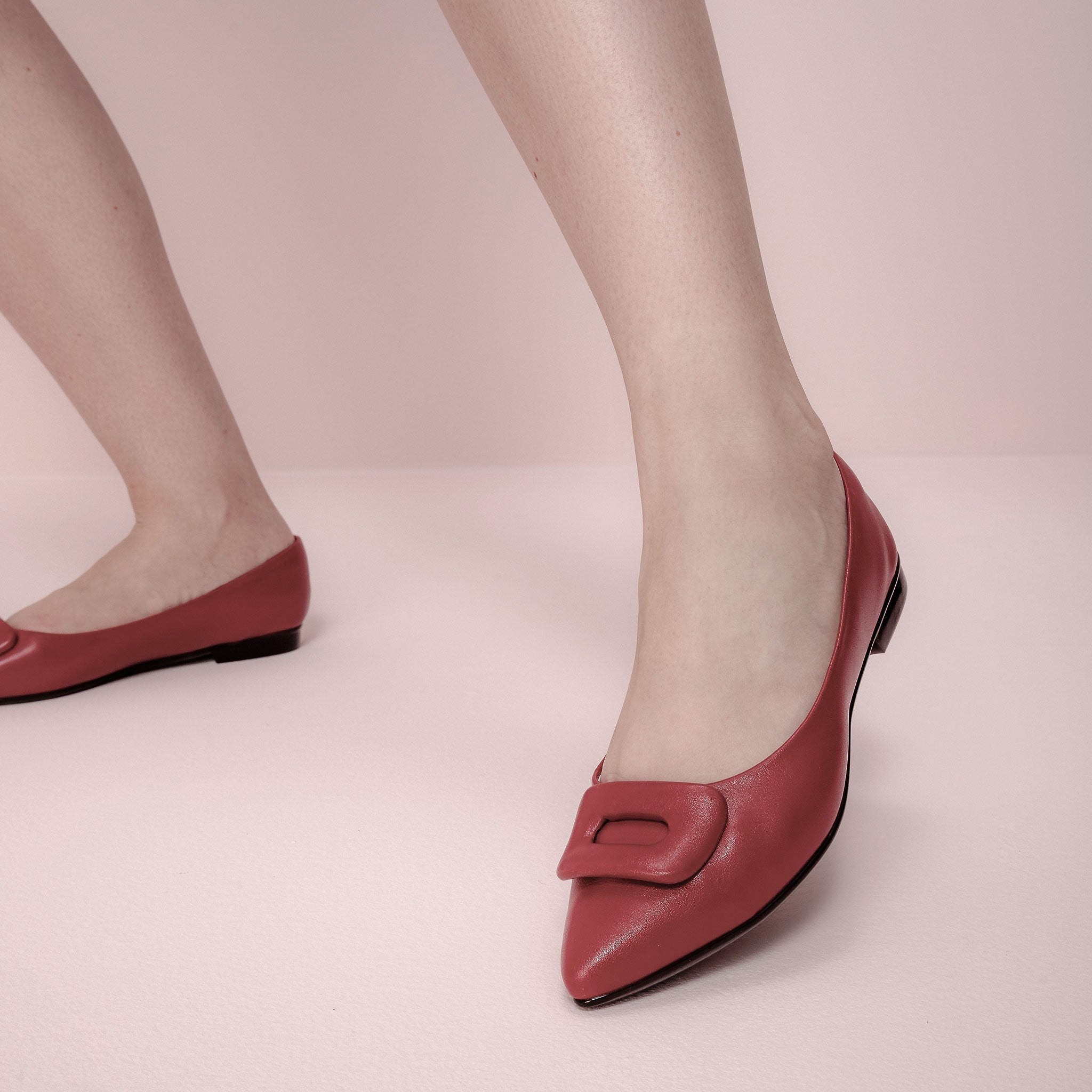 Lia Pointed Toe Flats Red