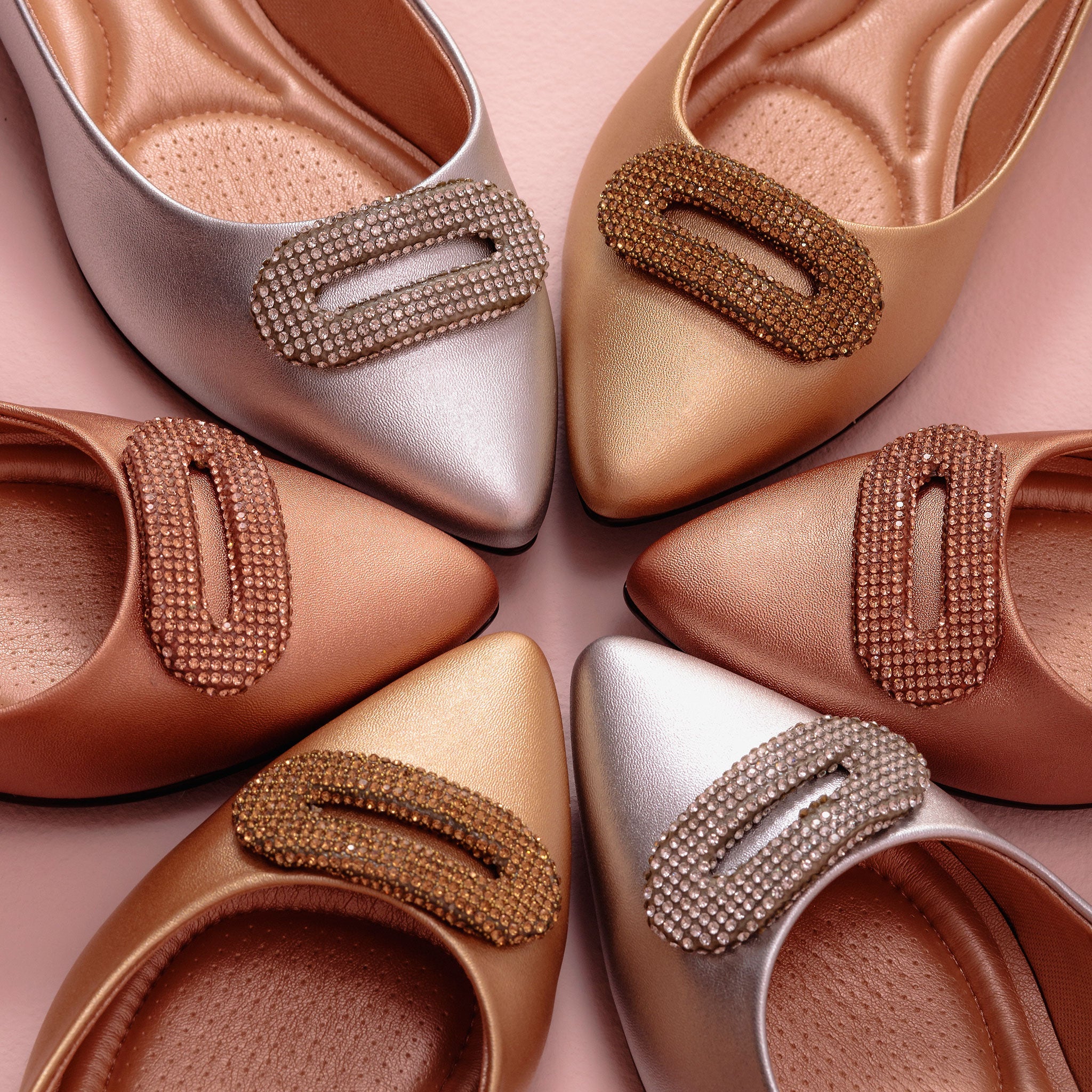 Adelina Pointed Toe Flats Light Rose