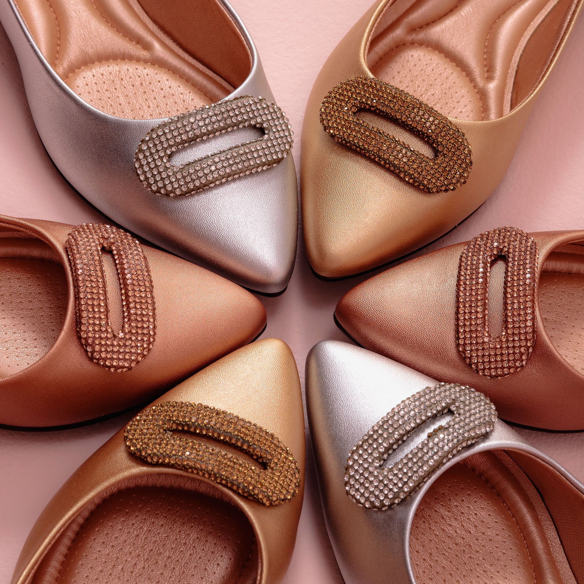 Adelina Pointed Toe Flats Light Silver