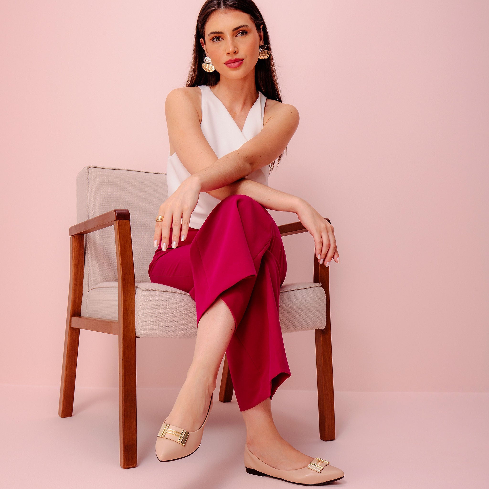 Analia Pointed Toe Flats Antique