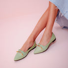 Josefina Pointed Toe Flats Matcha