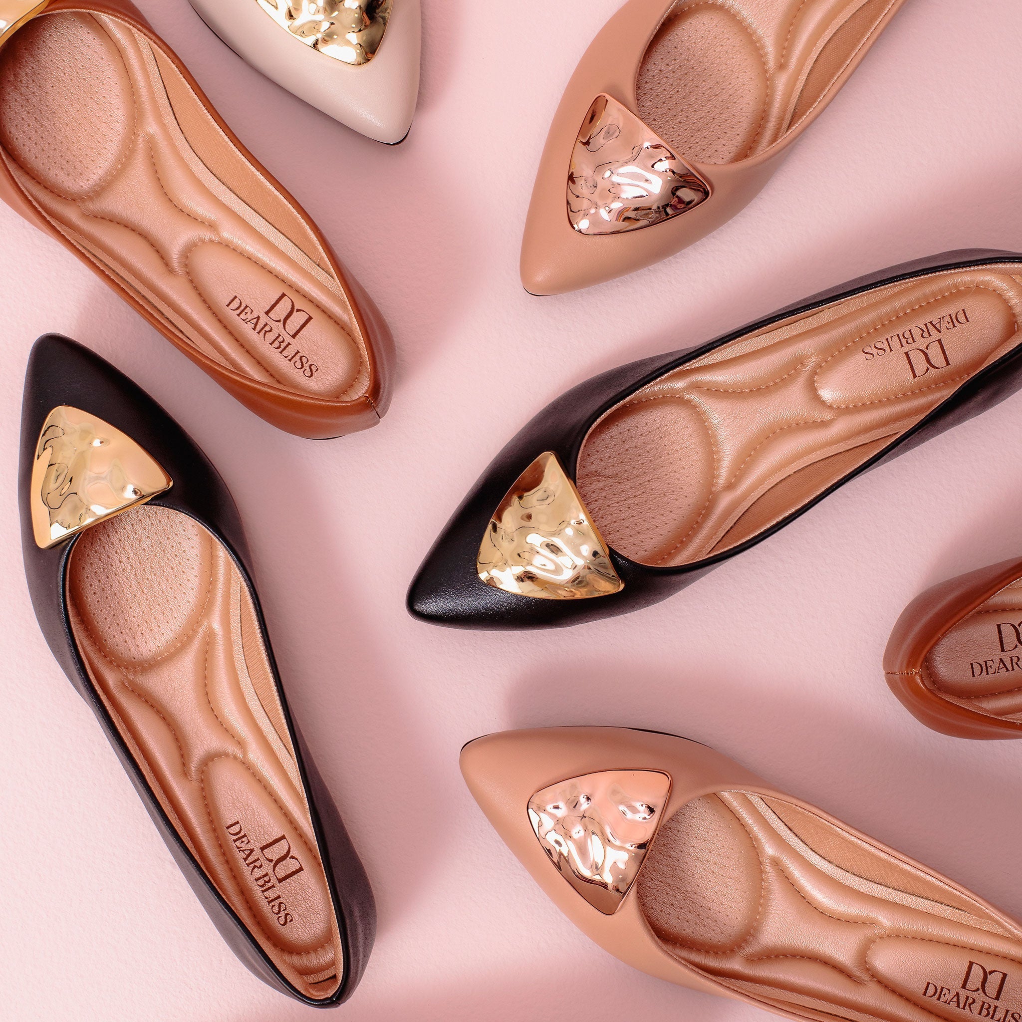 Elena Pointed Toe Flats Black