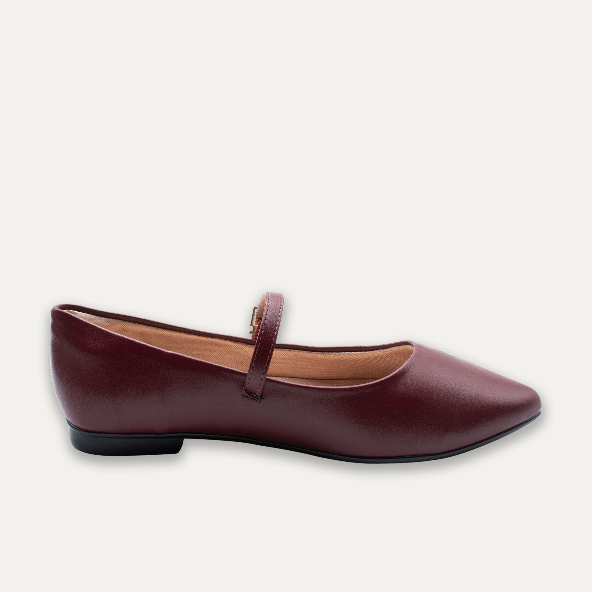 Mia Burgundy Mary Jane Pointed Flats