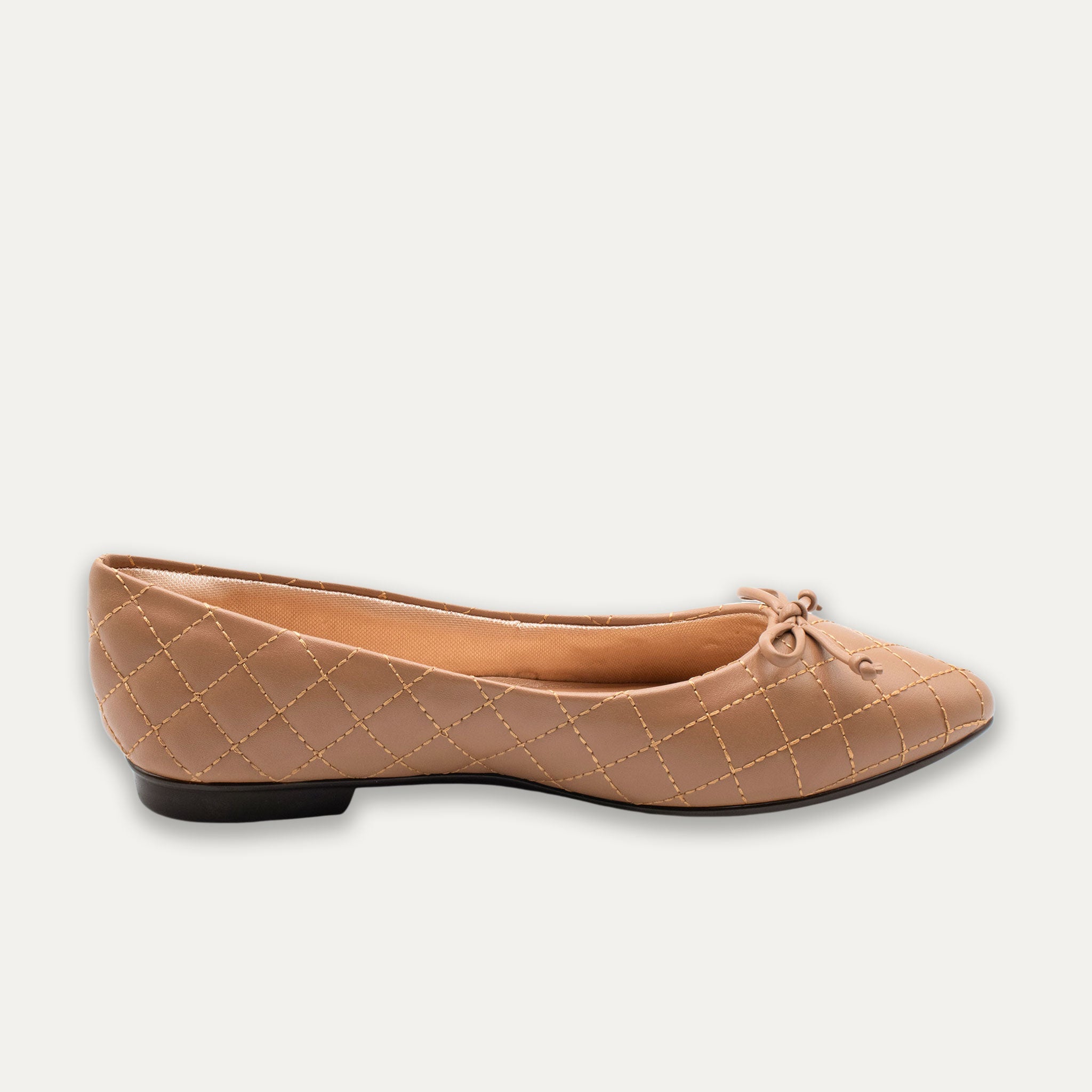 Adriana Bow Pointed Toe Flats Tan
