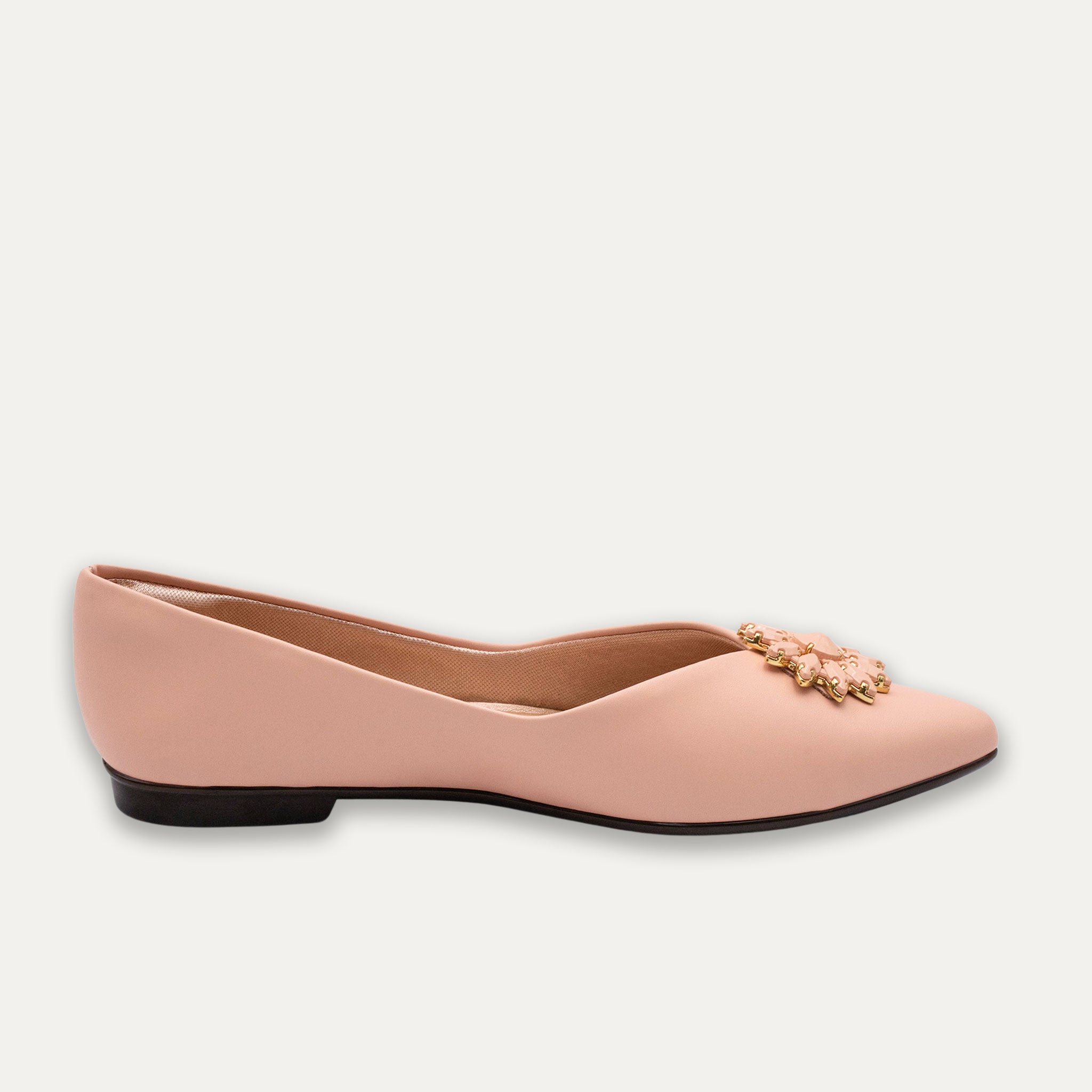 Estela Pointed Toe Flats Apricot