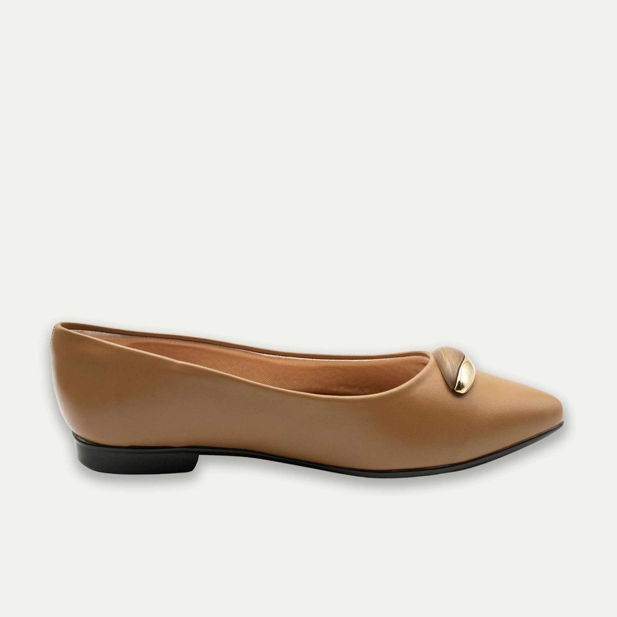 Evita Cappuccino Pointed Toe Flats