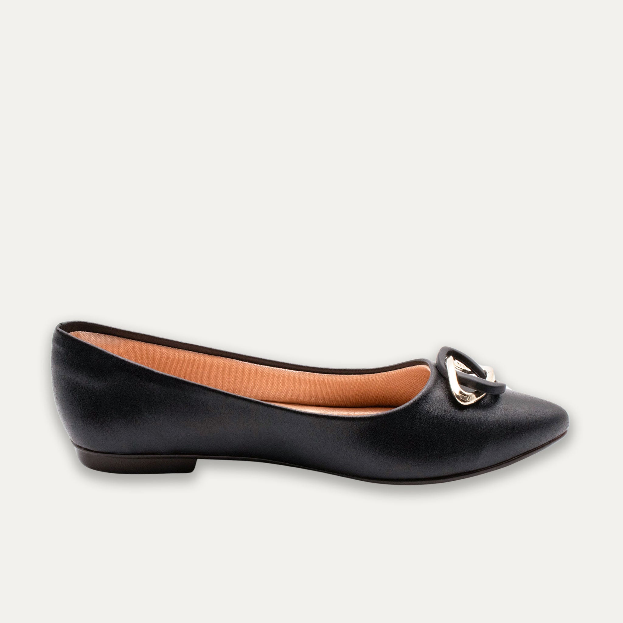 Rosa Black Pointed Toe Flats
