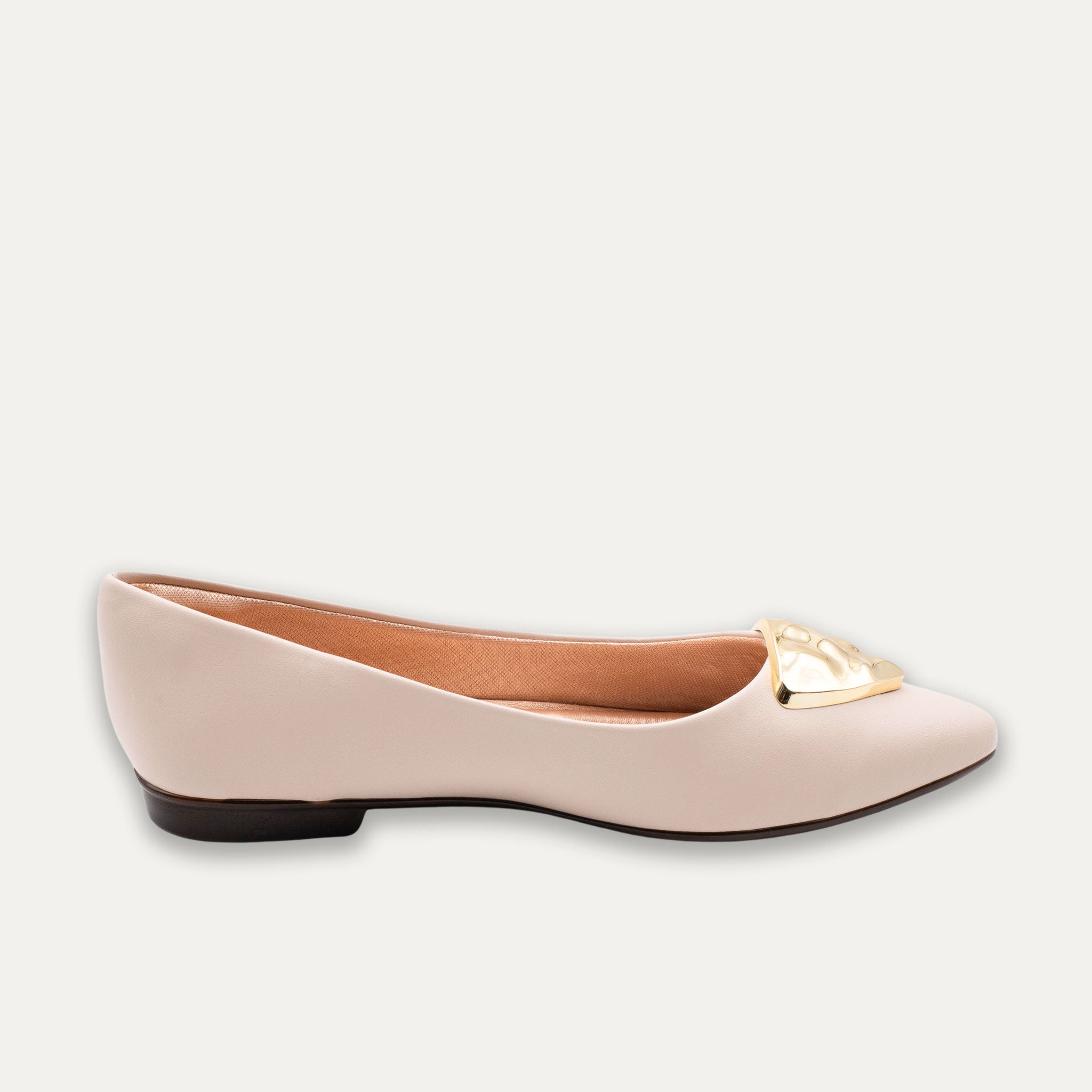 Elena Pointed Toe Flats Off White