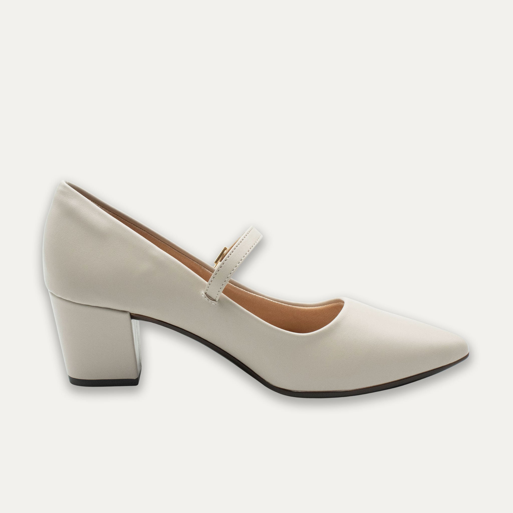 Vanina Off-White Mary Jane Block Heels