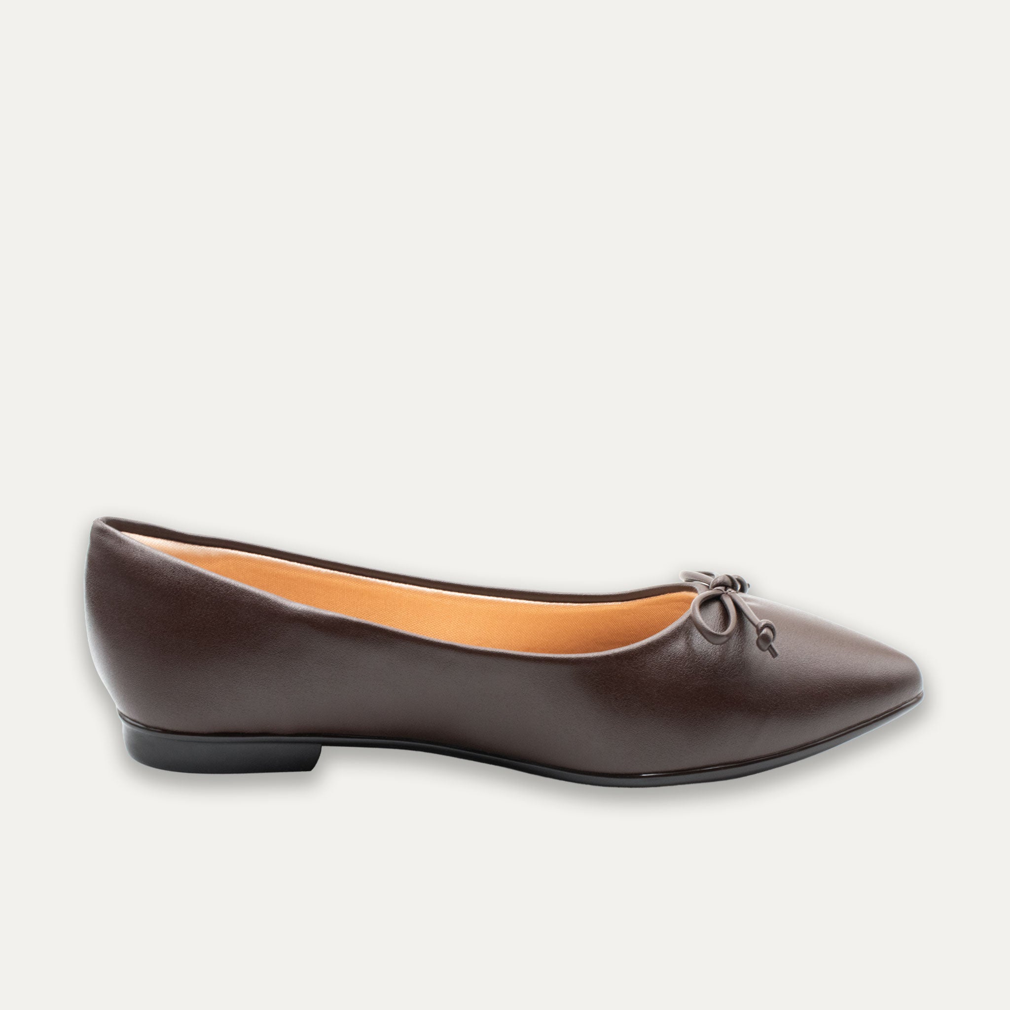 Adriana Napa Coffee Bow Pointed Toe Flats