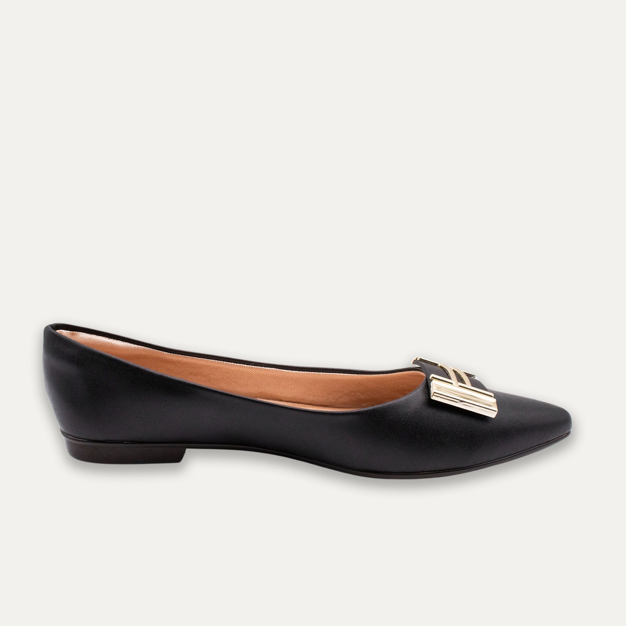 Analia Pointed Toe Flats Black