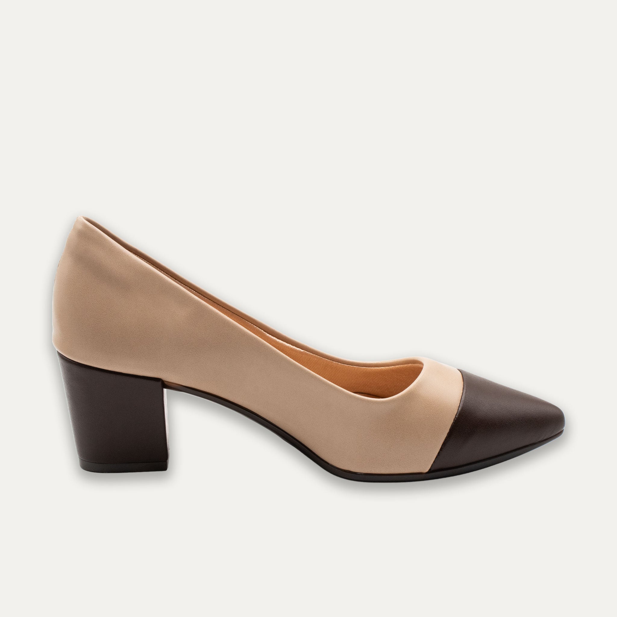 Vilma Two-Tone Nude Block Heels