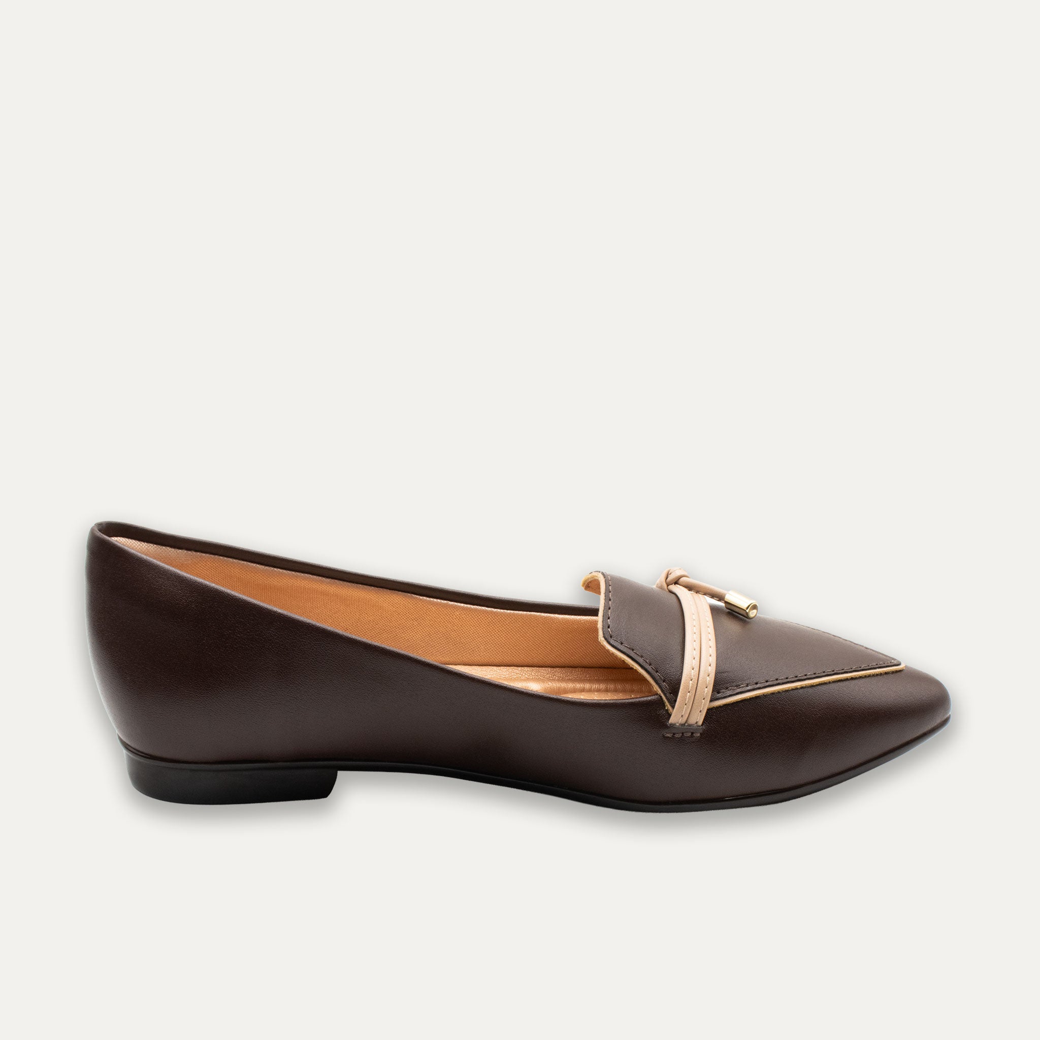 Alia Coffee Knotted Loafers