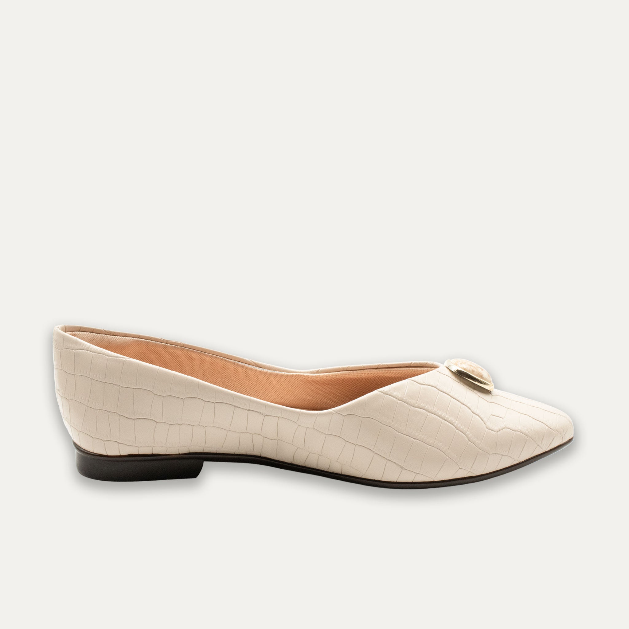 Antonia Off-White Pointed Toe Flats
