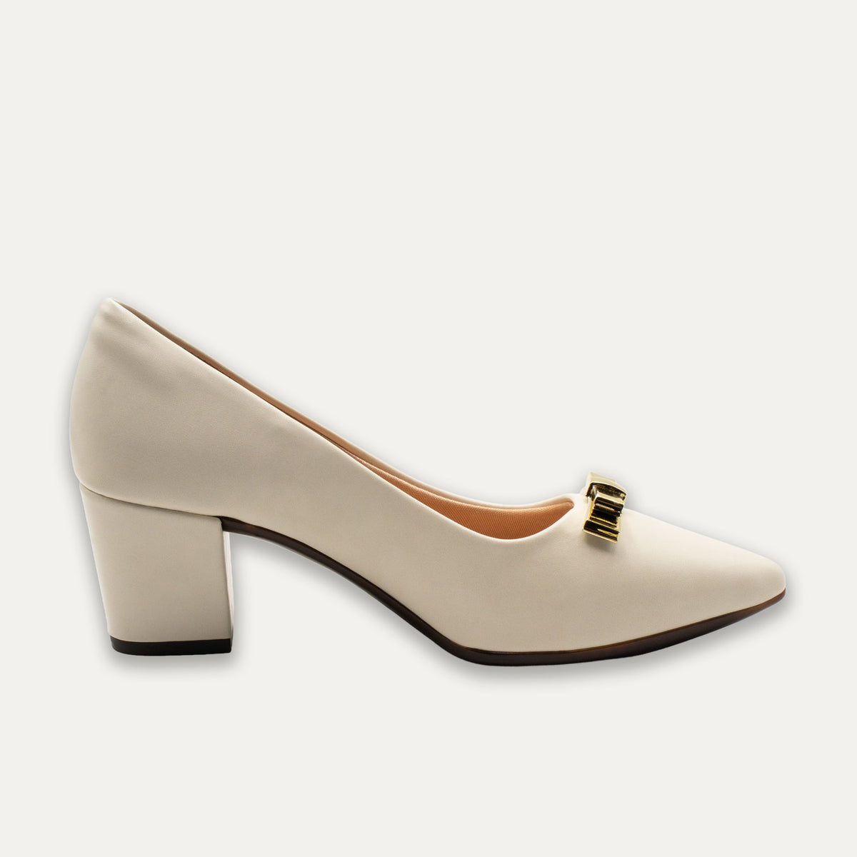 Vidalina Off-White Block Heels