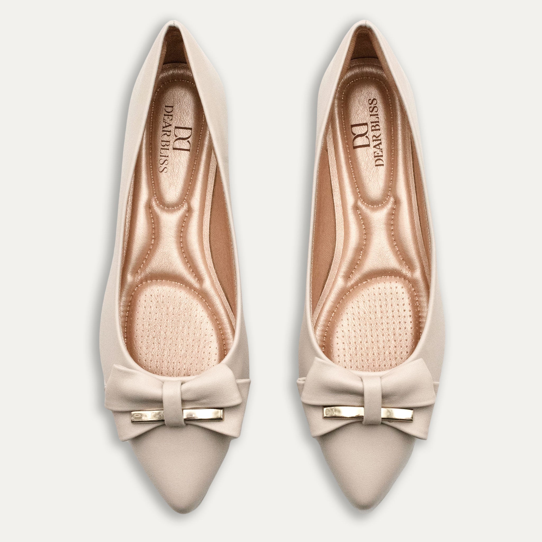 Belkis Pointed Toe Flats Off White