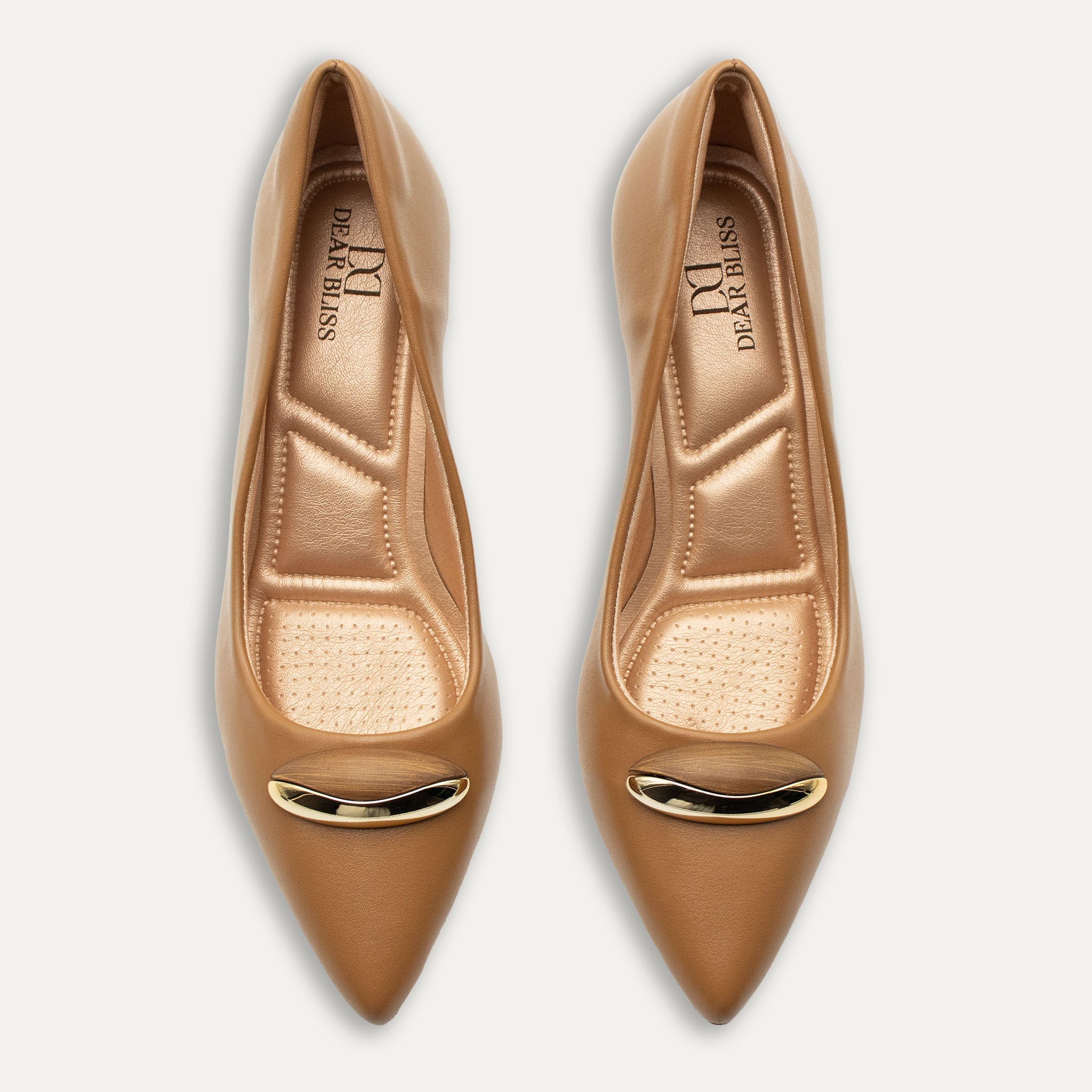 Violeta Cappuccino Pointed Toe Block Heels