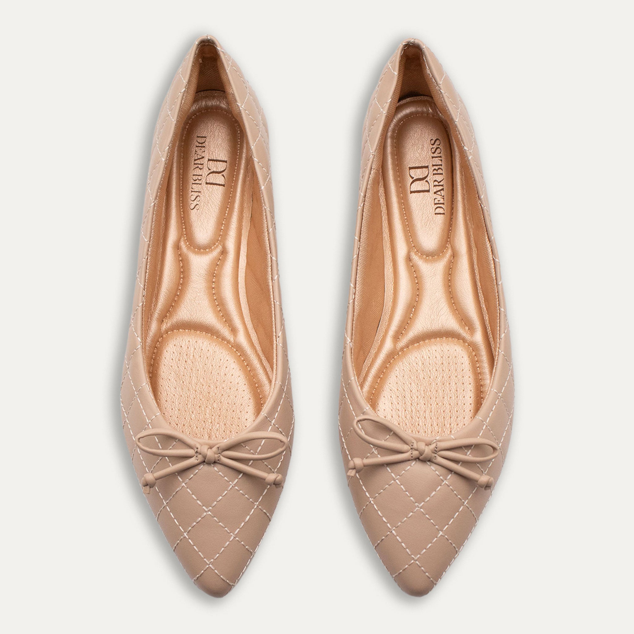 Adriana Bow Pointed Toe Flats Nude